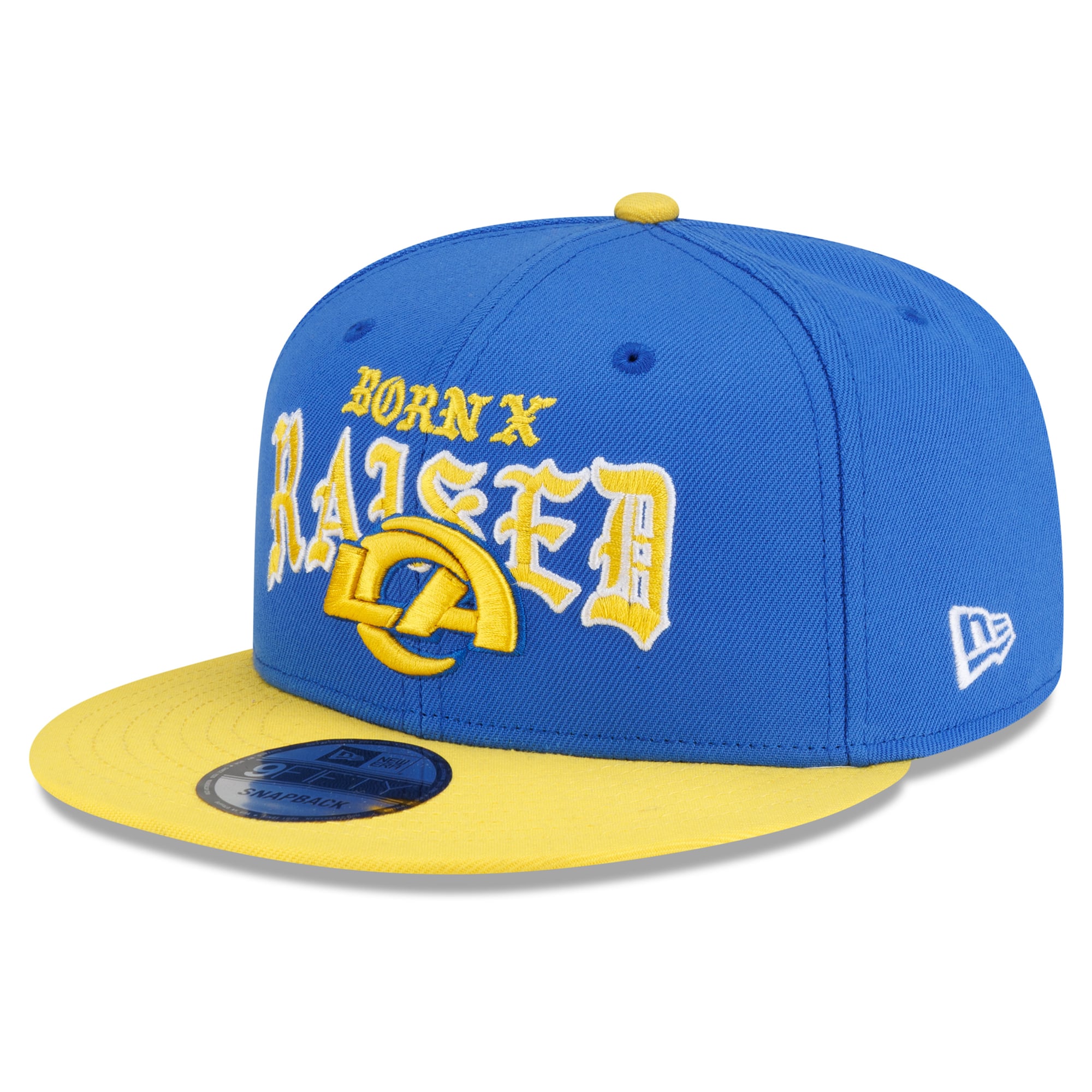 Casquette snapback New Era x Born x Raised bleu roi/or Los Angeles Rams 9FIFTY pour homme
