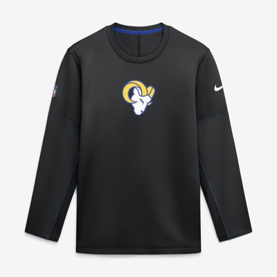 Los Angeles Rams Nike Sideline Coaches Team Present Midweight Therma-FIT Sweatshirt - Black
