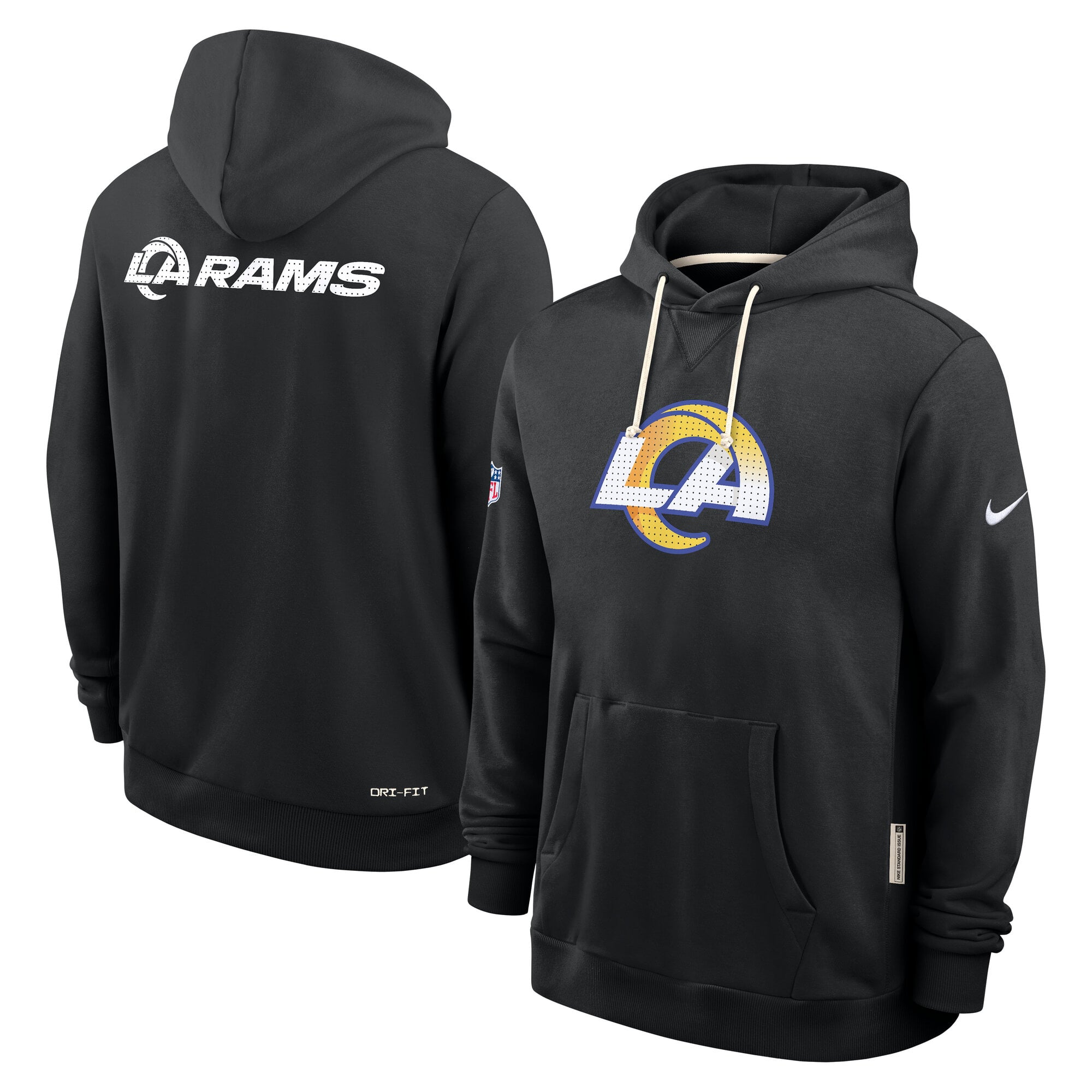 Men's Nike Black Los Angeles Rams Sideline Standard Issue Initial Home Dri-FIT Hoodie
