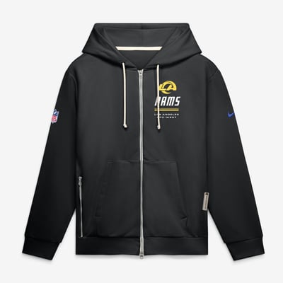 Los Angeles Rams Nike Sideline Standard Issue Quarterback Scramble Dri-FIT Full-Zip Hoodie - Black