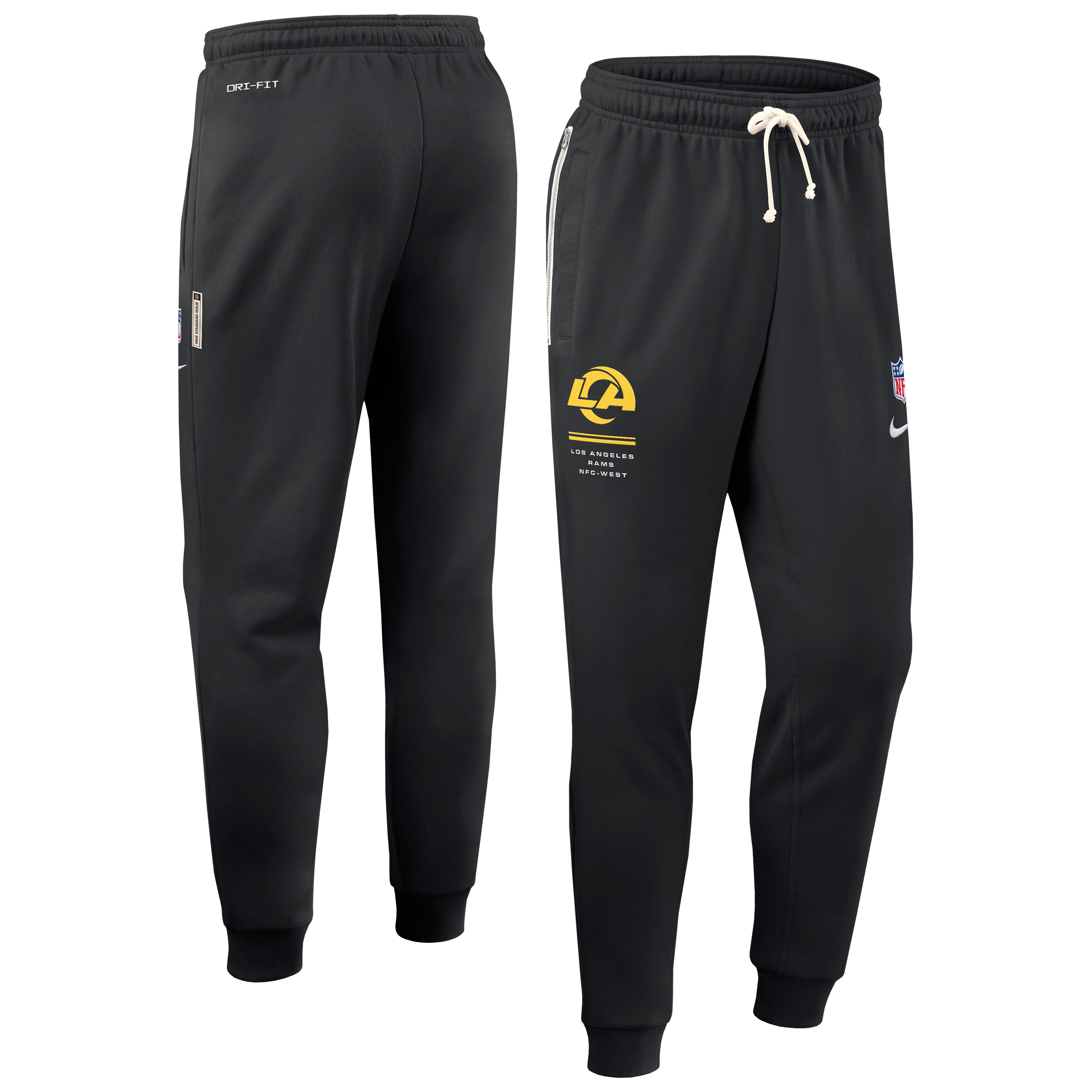 Men's Nike Black Los Angeles Rams Sideline Standard Issue Touchback Kick Dri-FIT Taper Pants