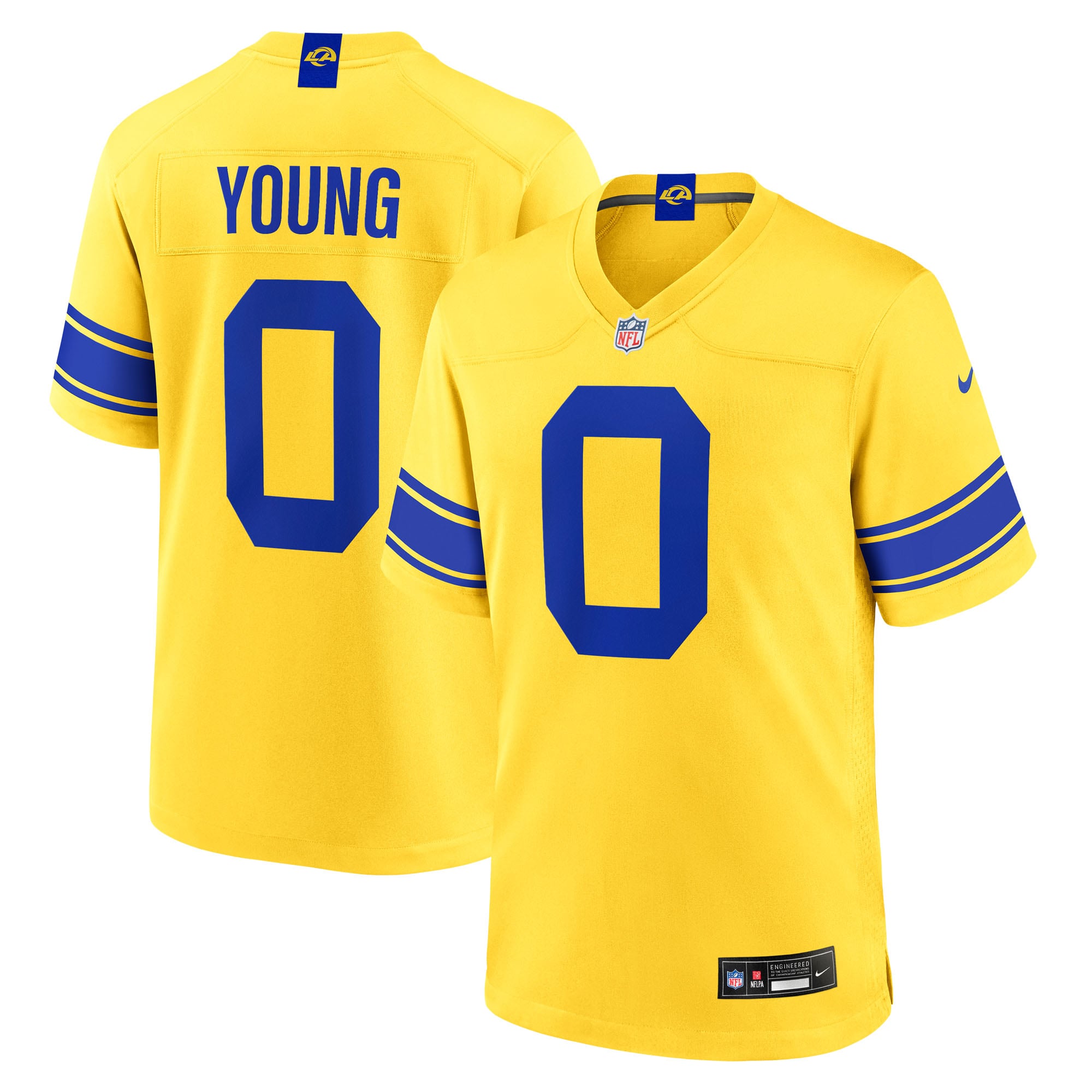 Men's Nike Byron Young Gold Los Angeles Rams Alternate Classic Sol Game Jersey