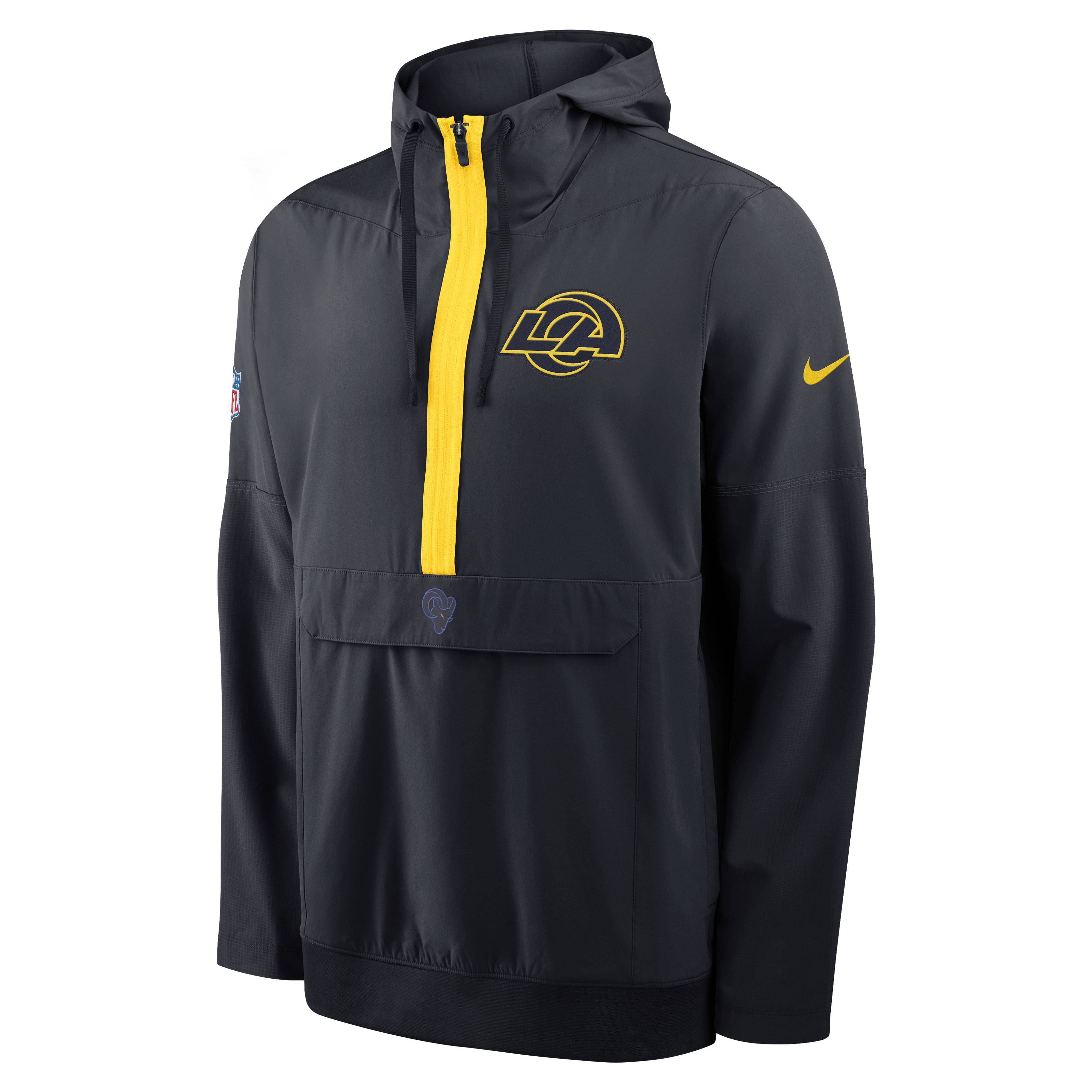 Men's Nike Dark Blue Los Angeles Rams Rivalries Collection Sideline Anorak Half-Zip Jacket