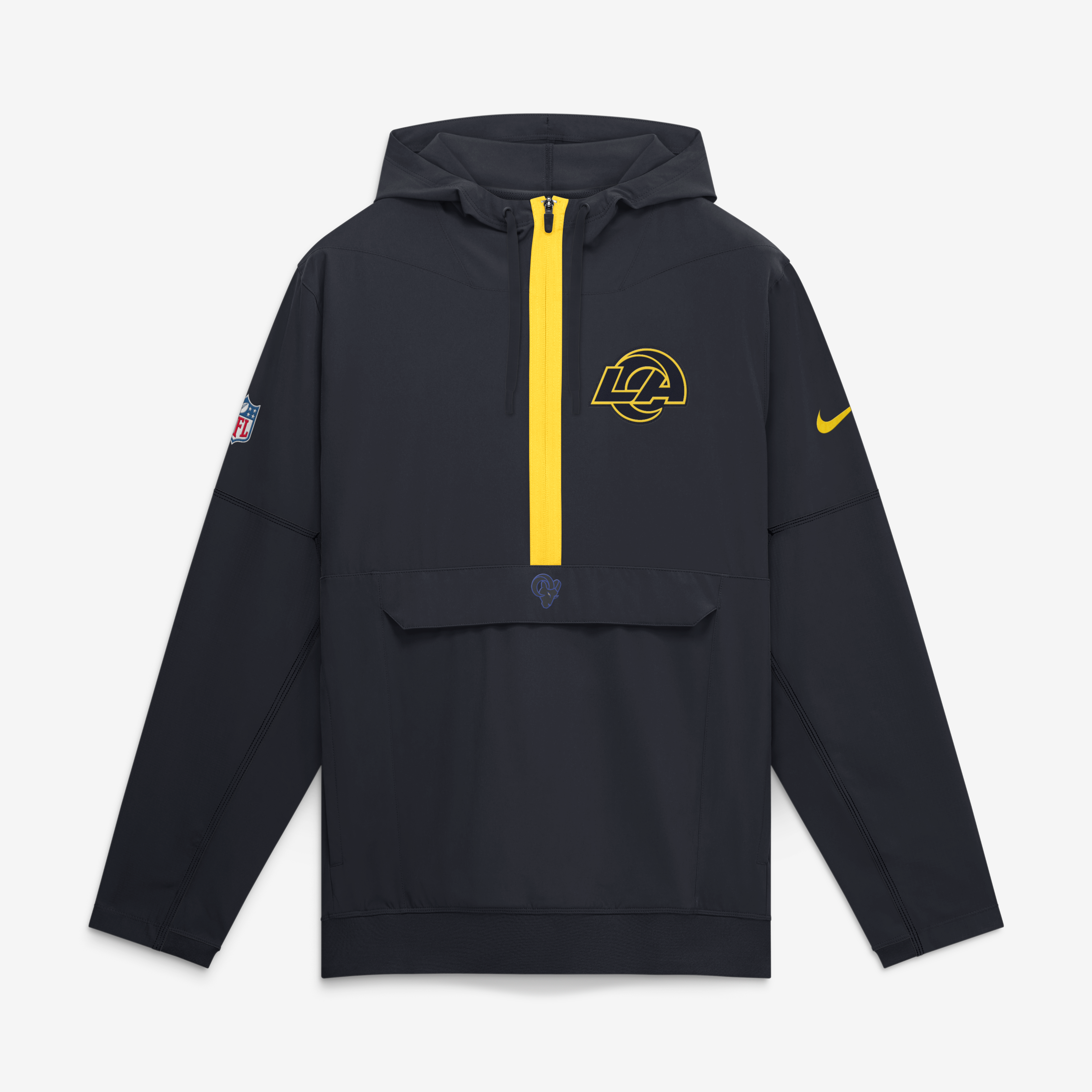 Men's Nike Dark Blue Los Angeles Rams Rivalries Collection Sideline Anorak Half-Zip Jacket
