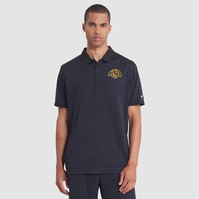  Los Angeles Rams Nike Rivalries Collection Sideline Victory Striped Dri-FIT Polo - Dark Blue