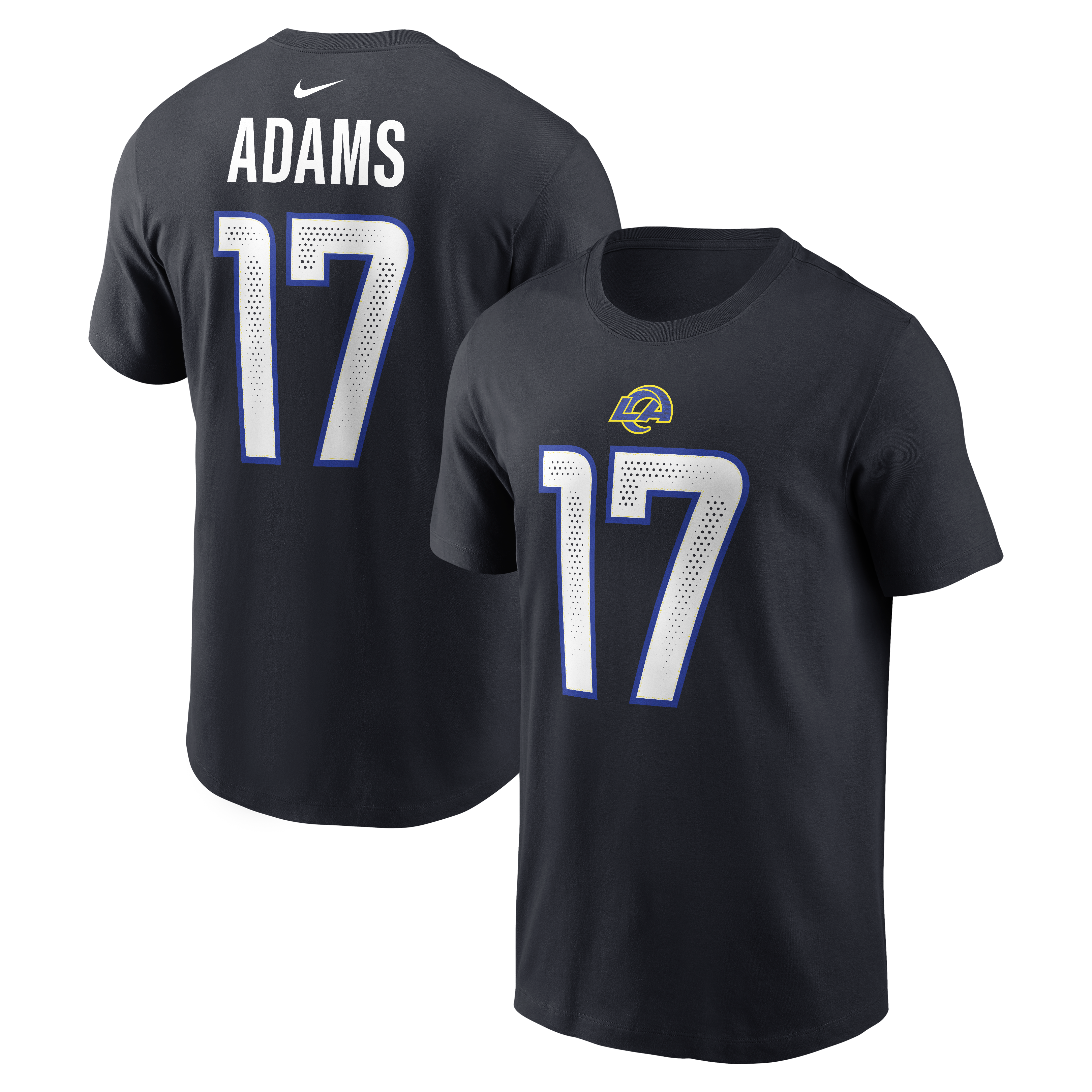 Men's Nike Davante Adams Midnight Blue Los Angeles Rams Rivalries Collection Player Name & Number T-Shirt