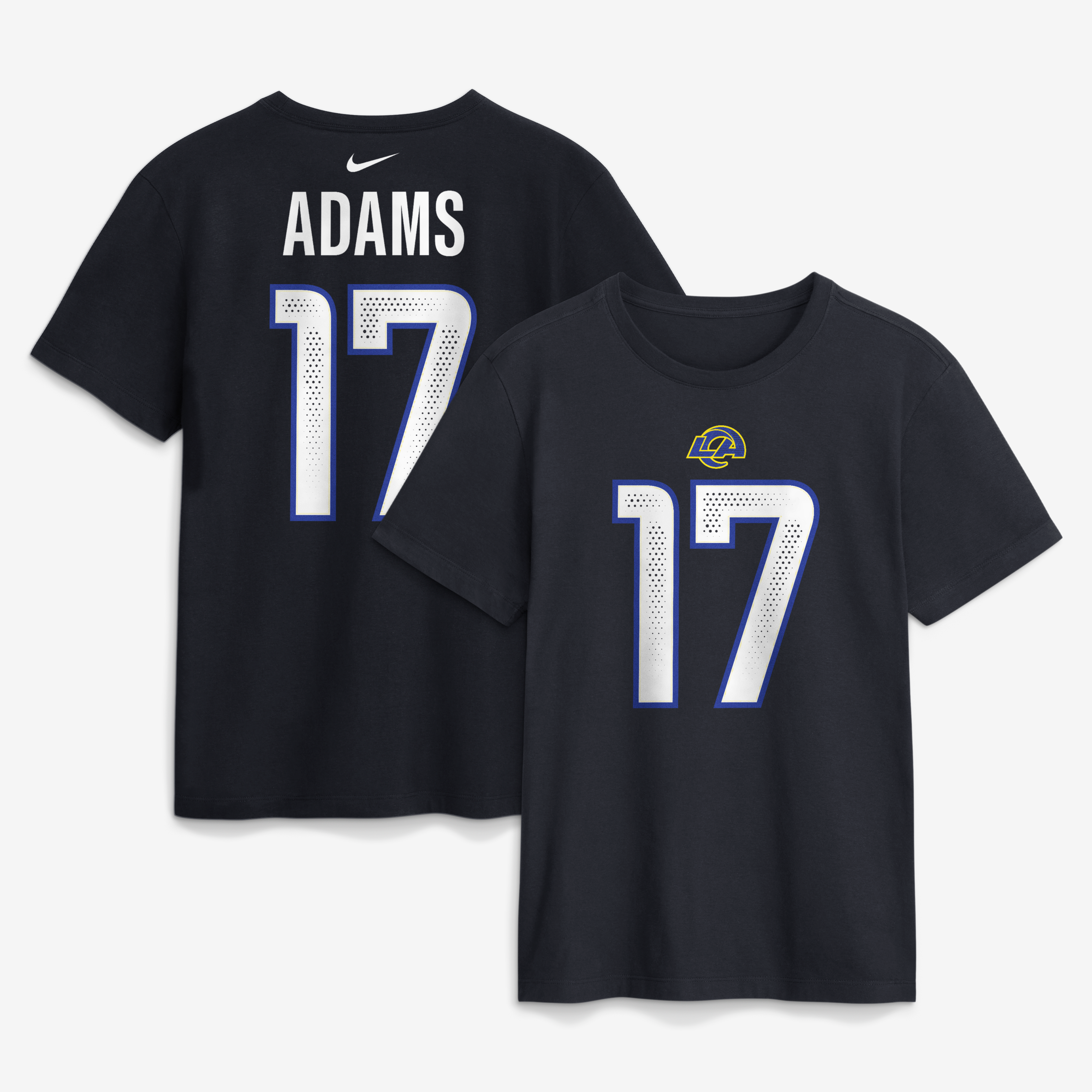Men's Nike Davante Adams Midnight Blue Los Angeles Rams Rivalries Collection Player Name & Number T-Shirt