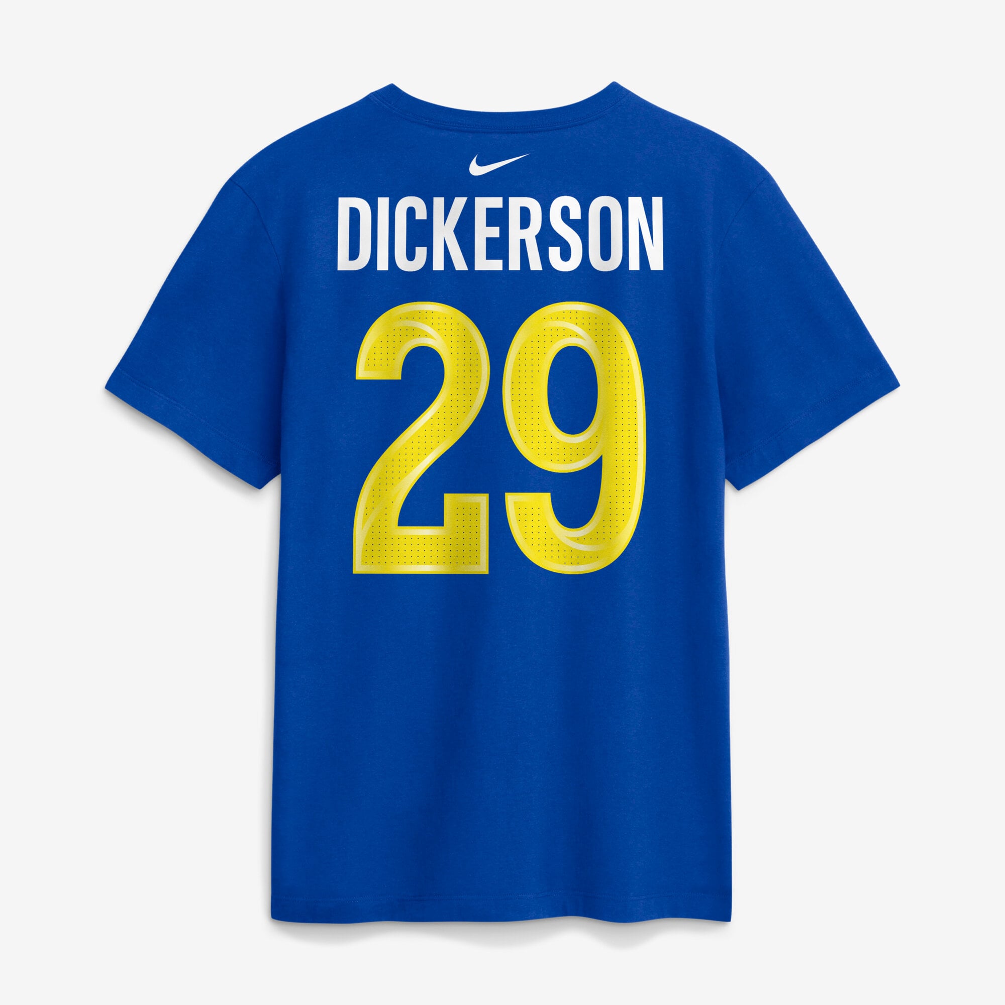 T-shirt Nike pour homme Eric Dickerson Royal Los Angeles Rams, nom et numéro retirés