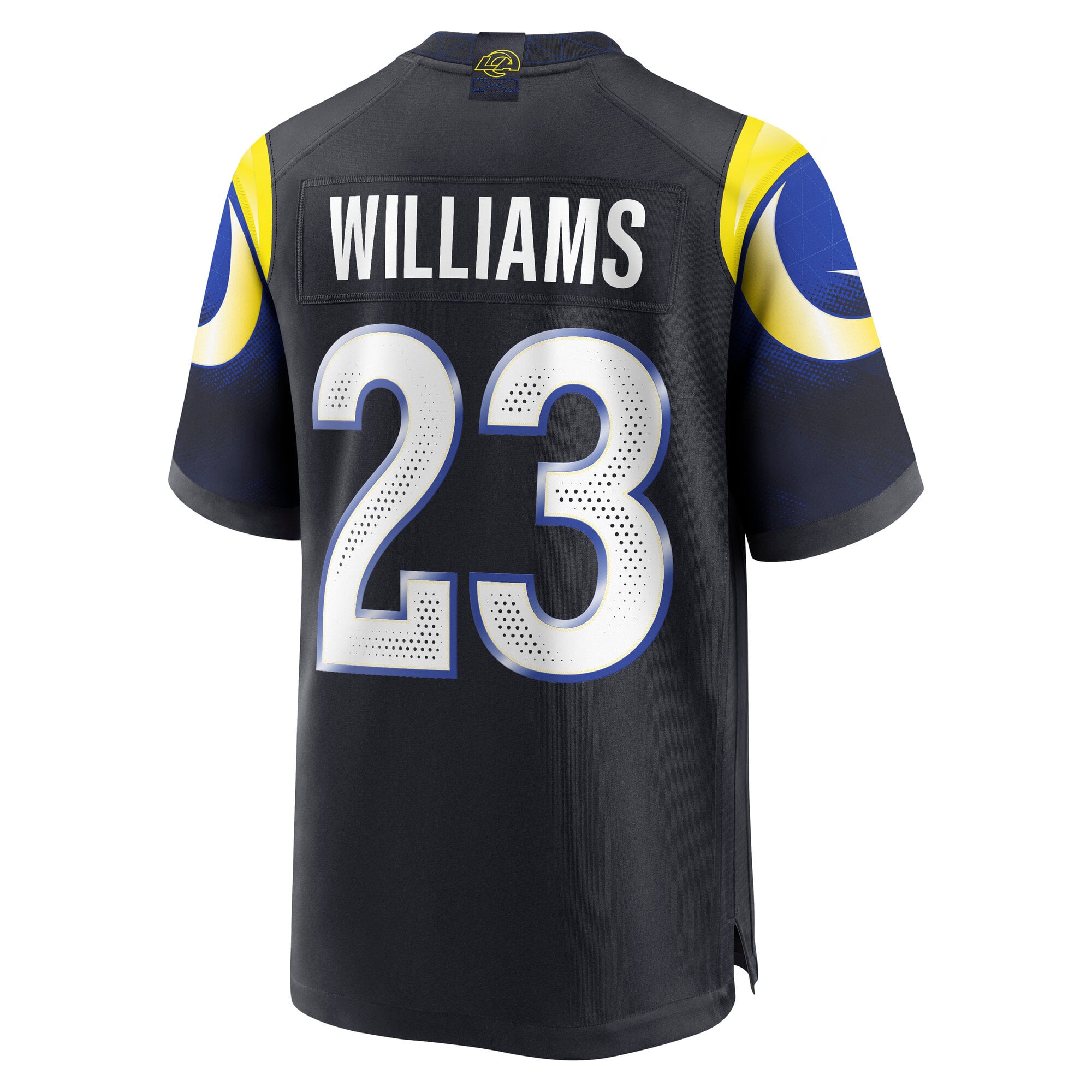 Maillot de match Nike Kyren Williams bleu foncé la collection Rivalries des Los Angeles Rams pour homme