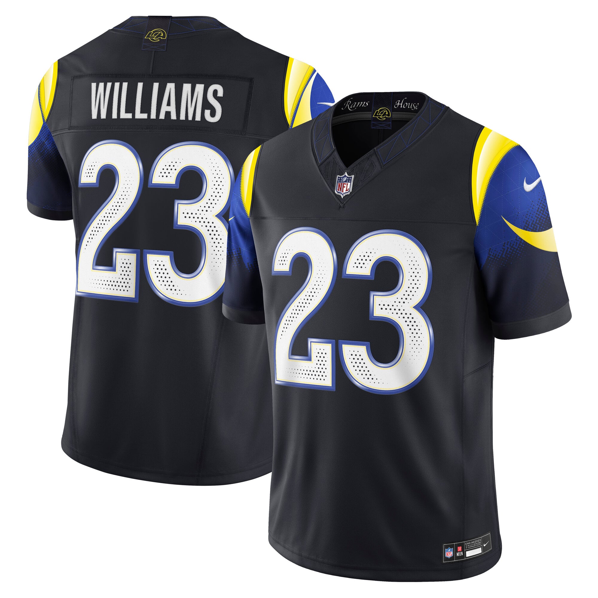 Men's Nike Kyren Williams Dark Blue Los Angeles Rams Rivalries Collection Stitched Limited Jersey
