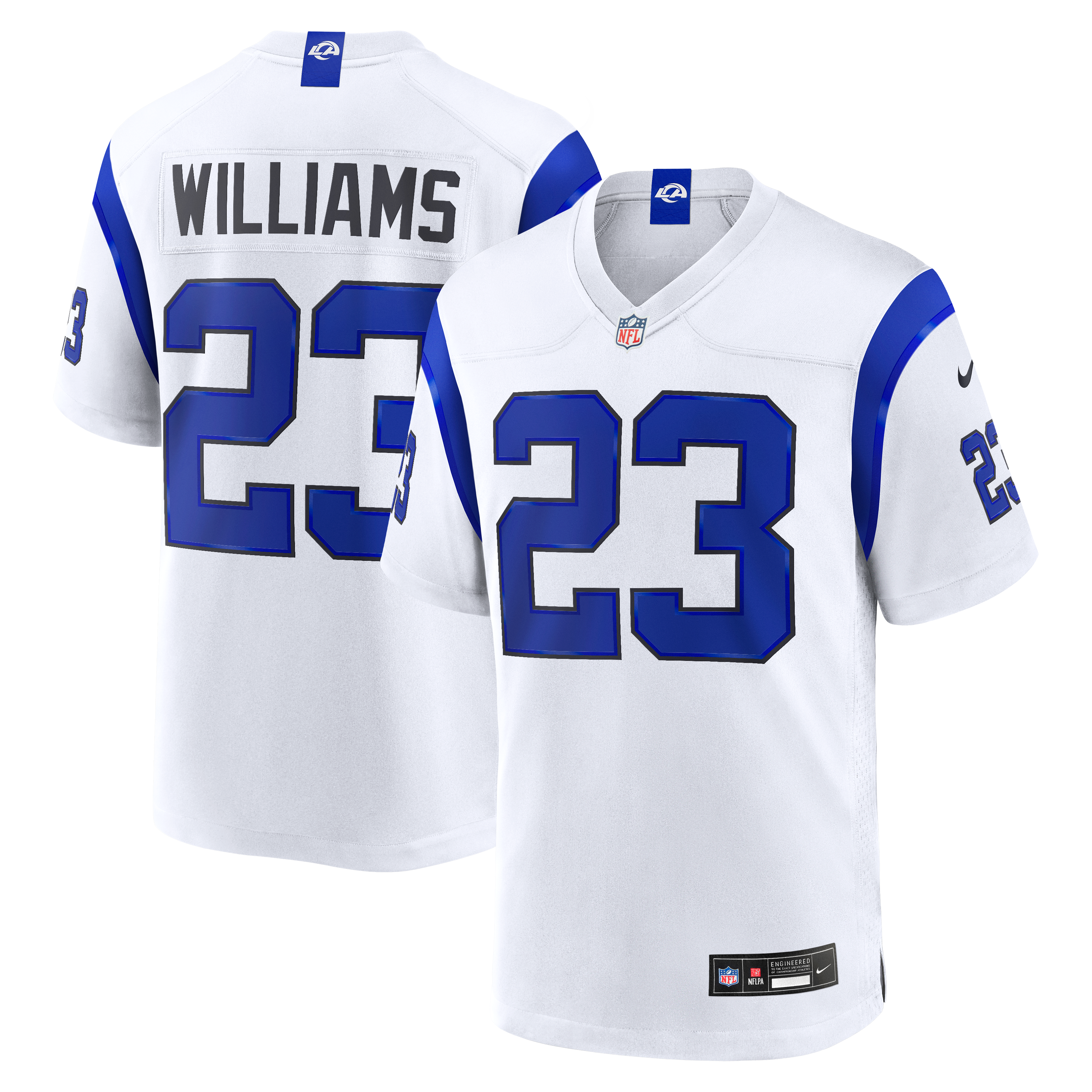 Maillot de match blanc Nike Kyren Williams Los Angeles Rams pour homme