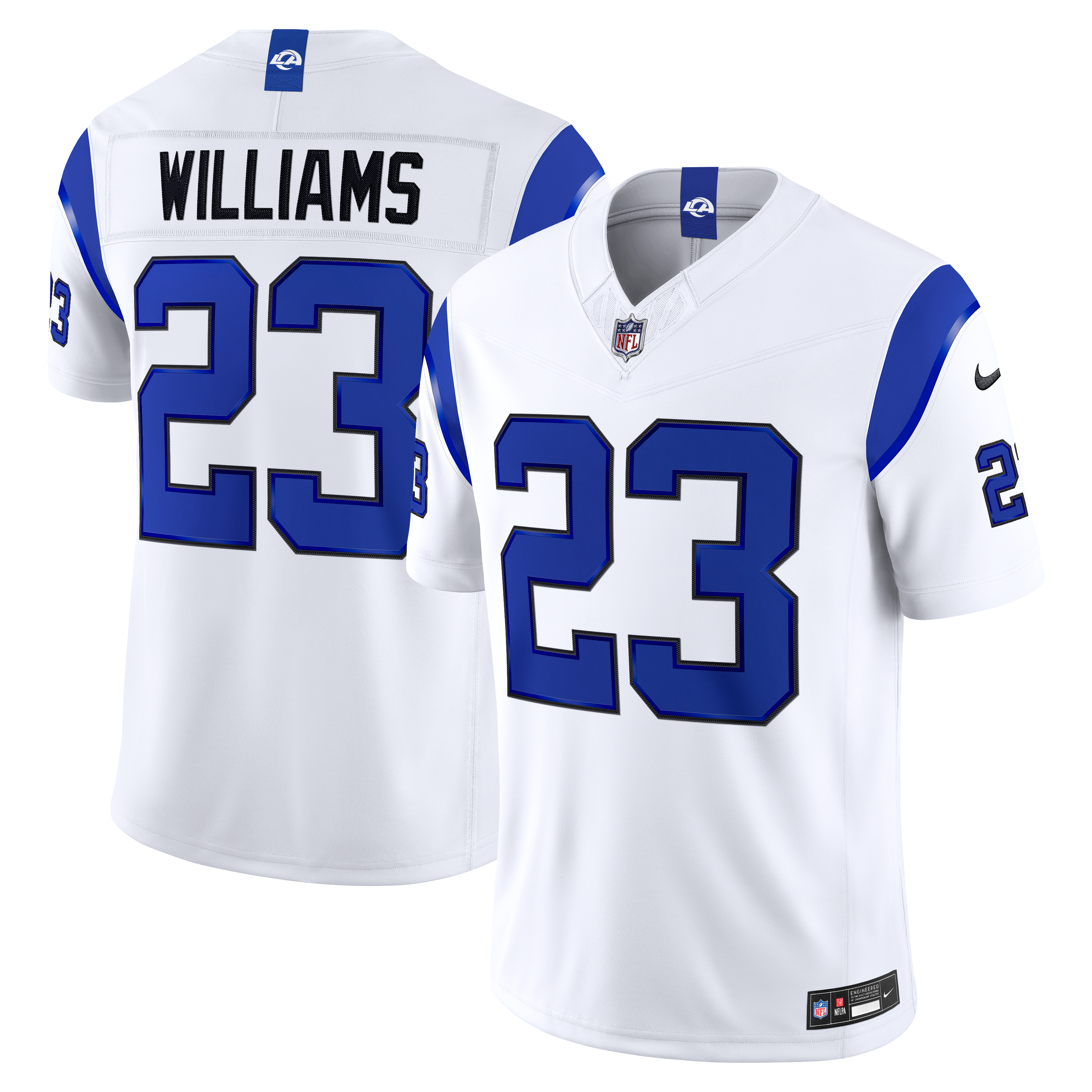 Men's Nike Kyren Williams Los Angeles Rams Fearsome White Vapor F.U.S.E. Stitched Limited Jersey
