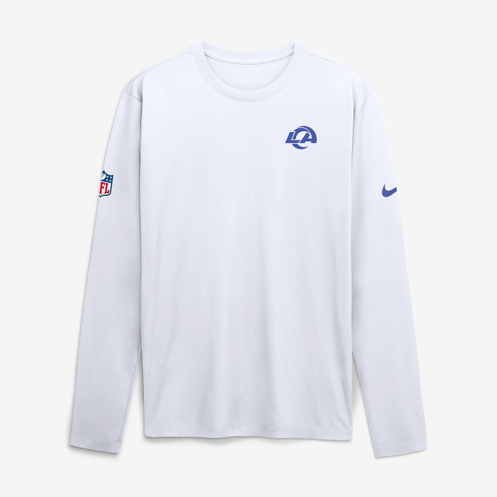 T-shirt à manches longues Nike Los Angeles Rams Fearsome White Legend Small Logo Dri-FIT pour homme