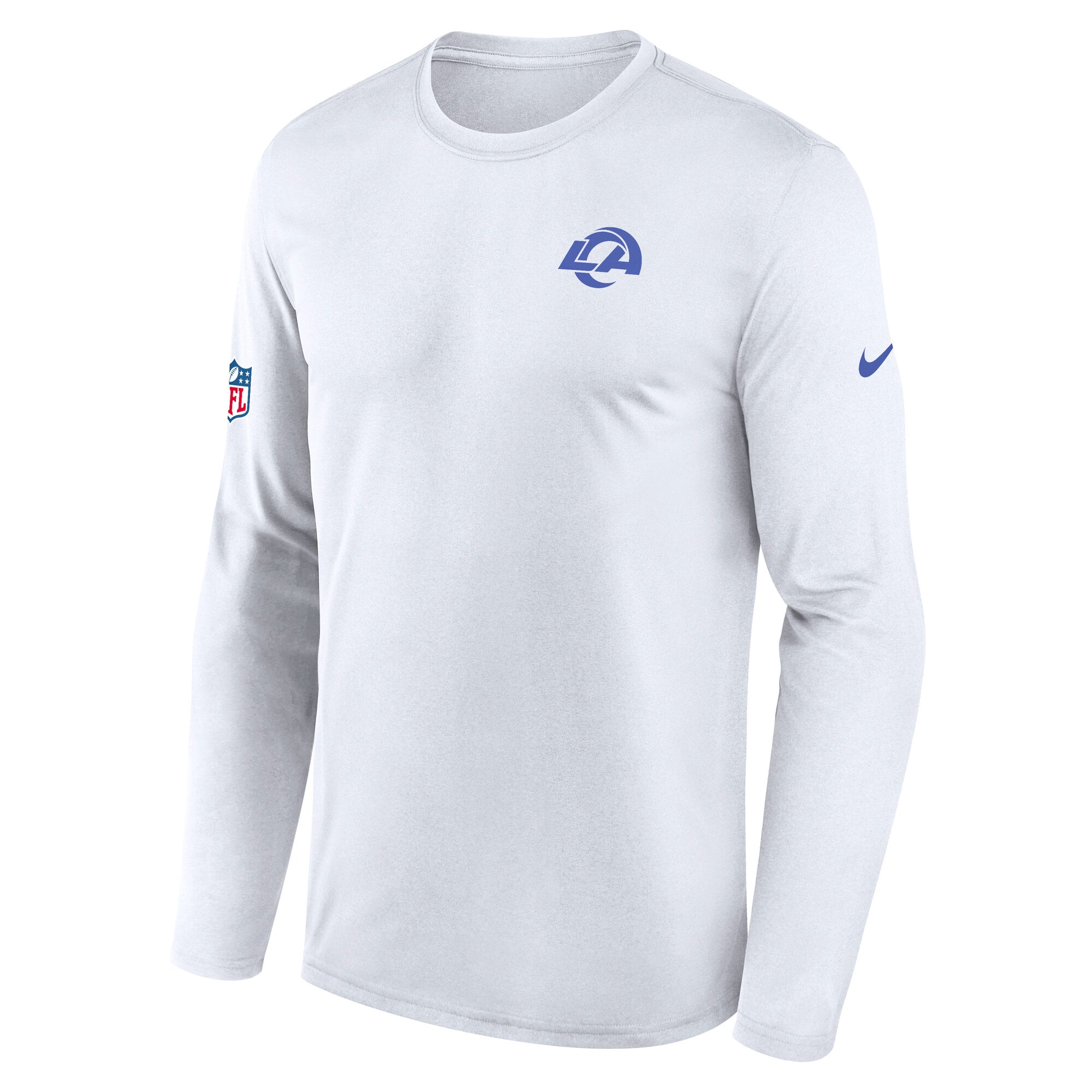 T-shirt à manches longues Nike Los Angeles Rams Fearsome White Legend Small Logo Dri-FIT pour homme