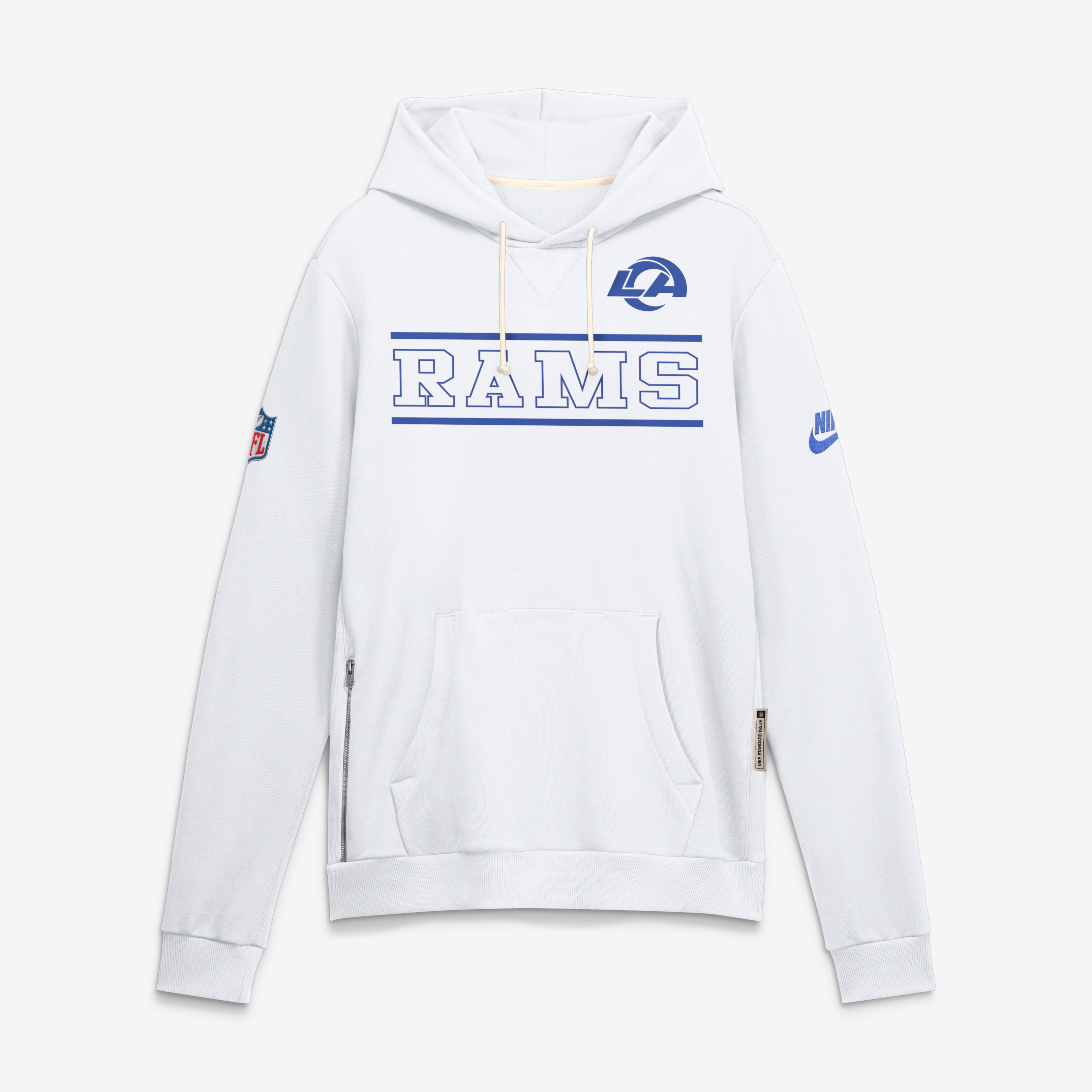 Men's Nike Los Angeles Rams Fearsome White Standard Issue Replay Officials Dri-FIT Hoodie