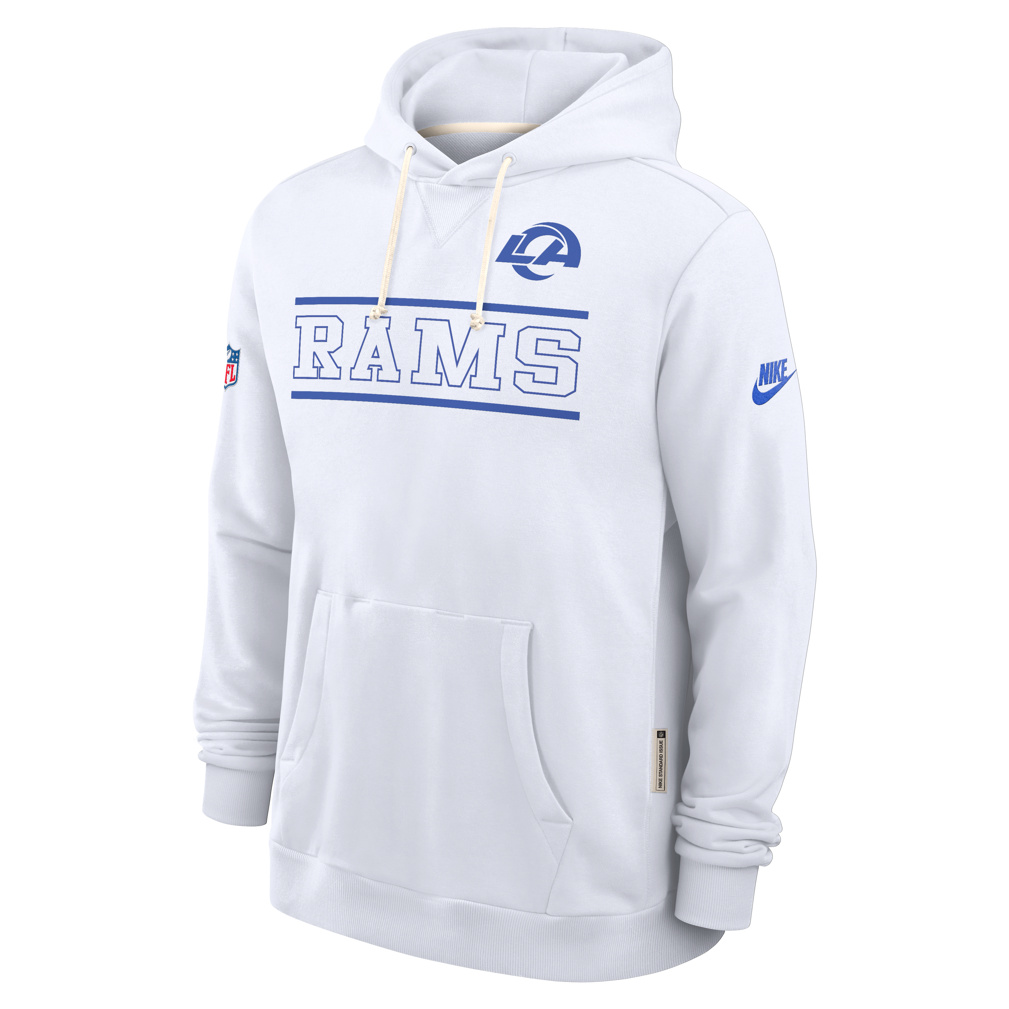 Men's Nike Los Angeles Rams Fearsome White Standard Issue Replay Officials Dri-FIT Hoodie