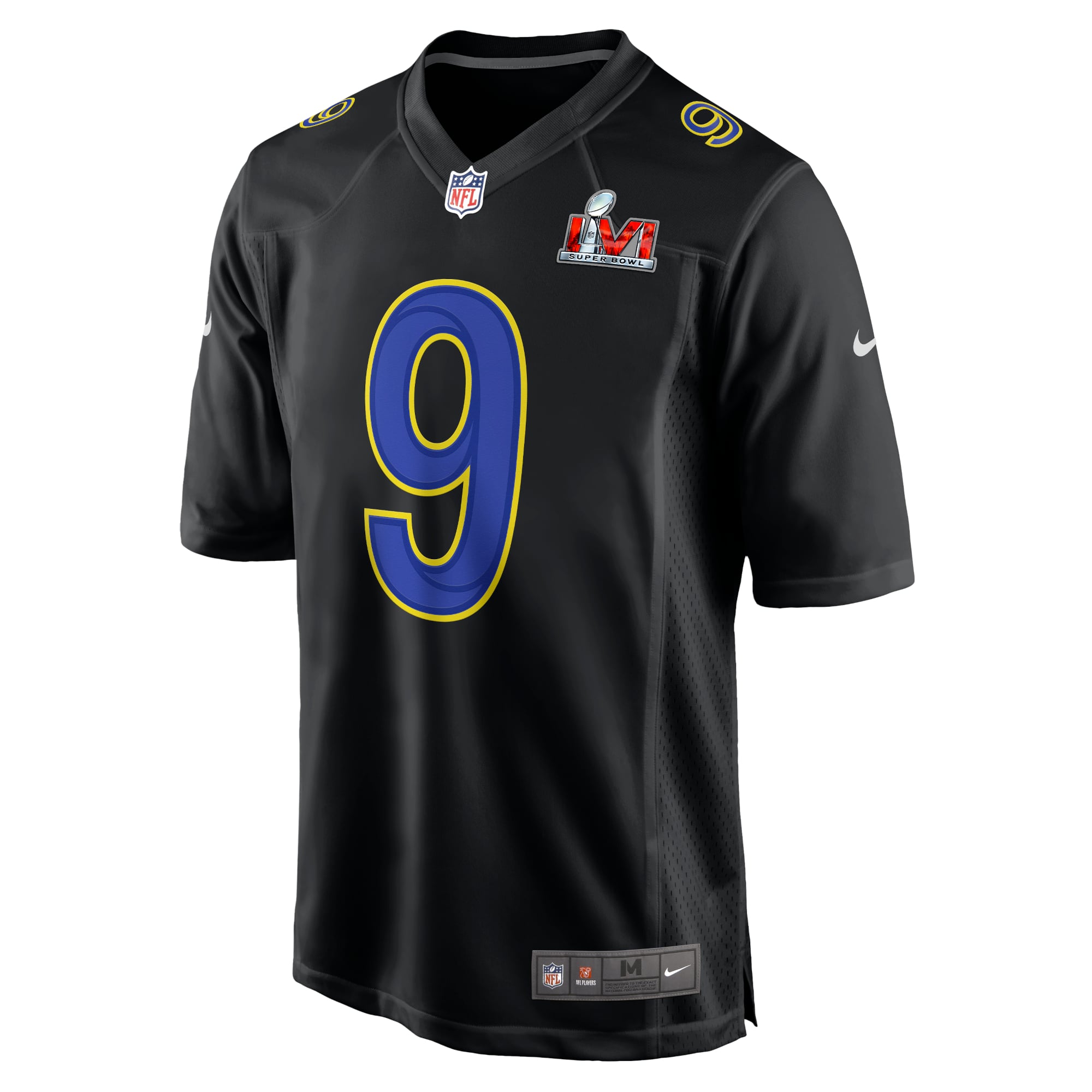 Men's Nike Matthew Stafford Black Los Angeles Rams Super Bowl LVI