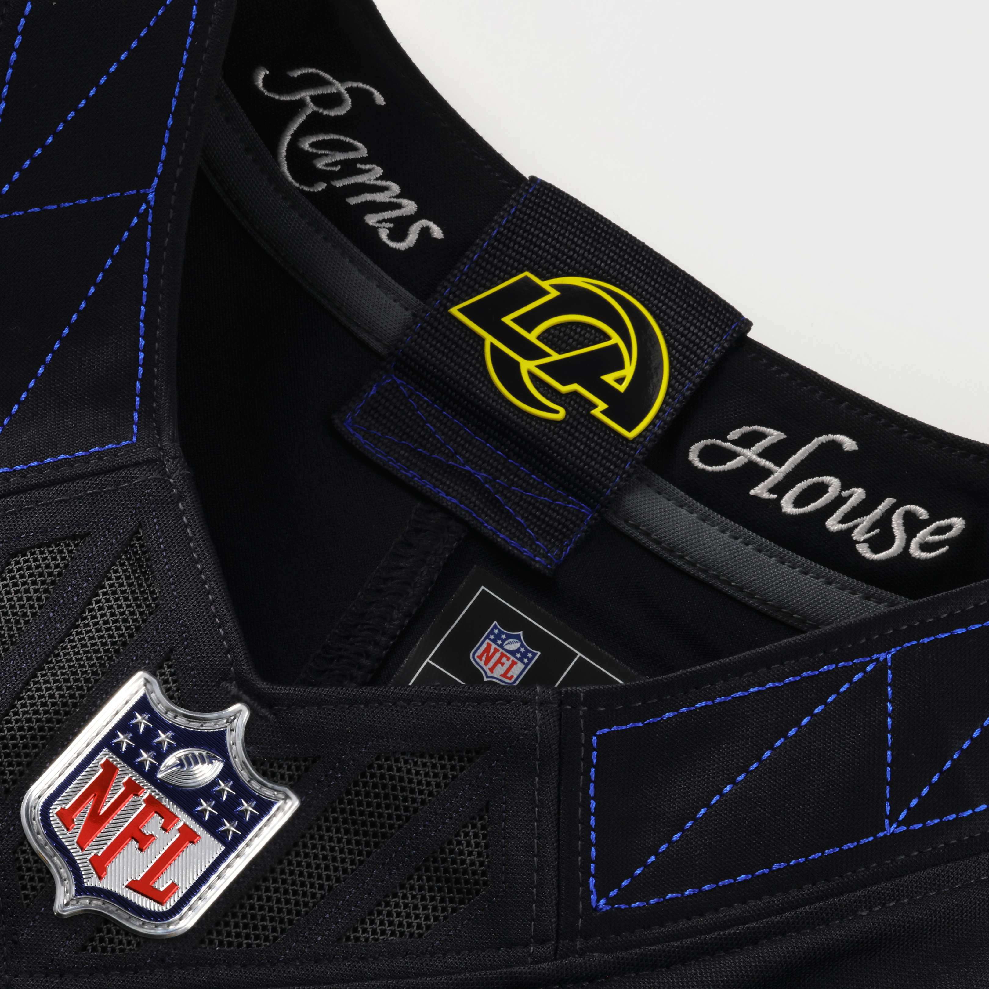 Men's Nike Myles Garrett Dark Blue Los Angeles Rams Rivalries Collection Stitched Limited Jersey