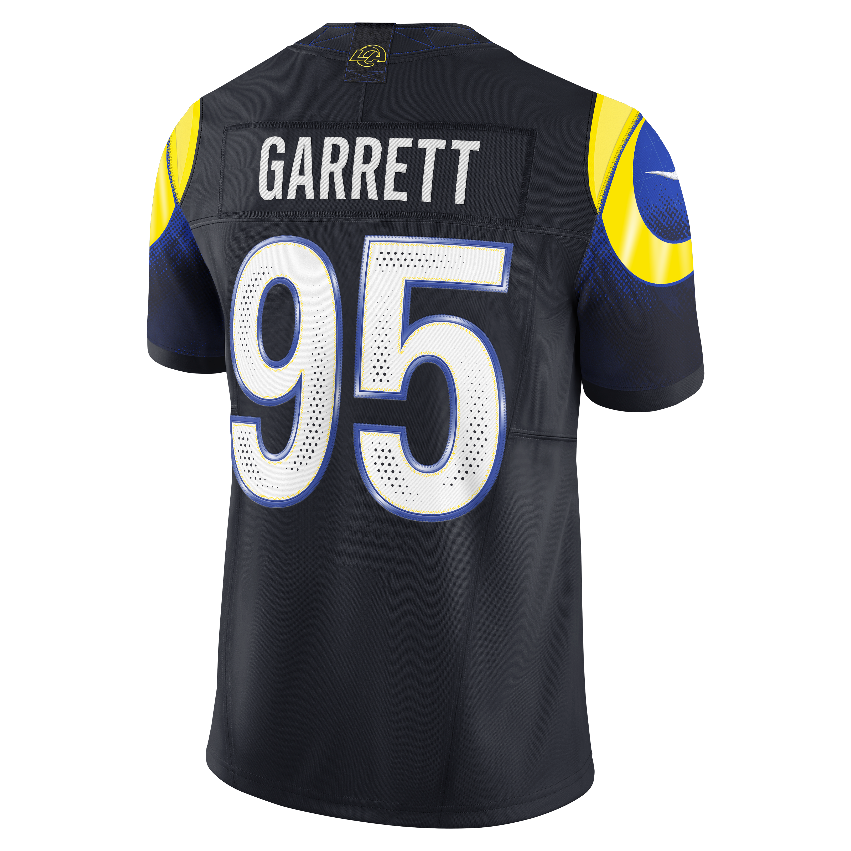 Men's Nike Myles Garrett Dark Blue Los Angeles Rams Rivalries Collection Stitched Limited Jersey