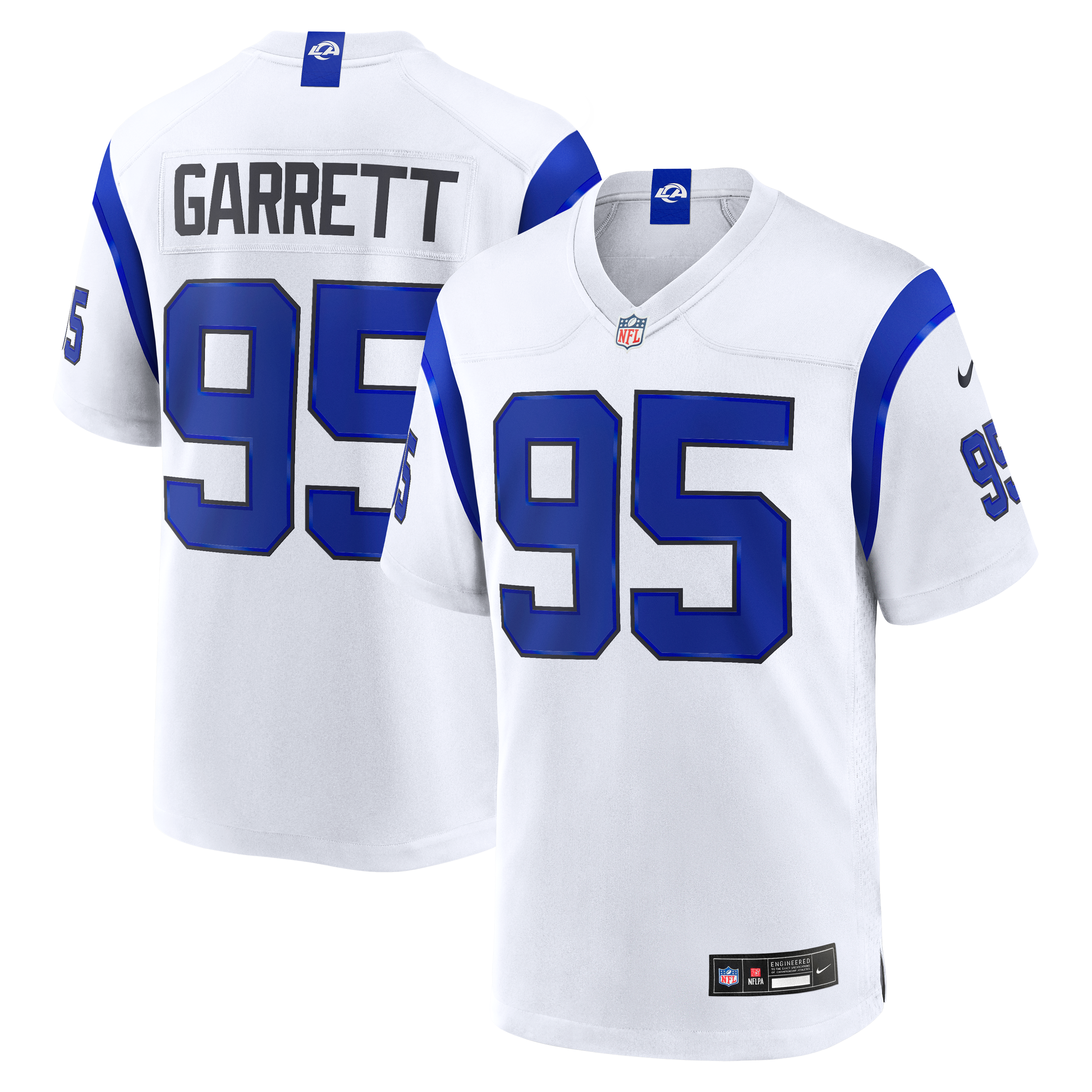 Maillot de match blanc Nike Myles Garrett des Rams Los Angeles pour homme