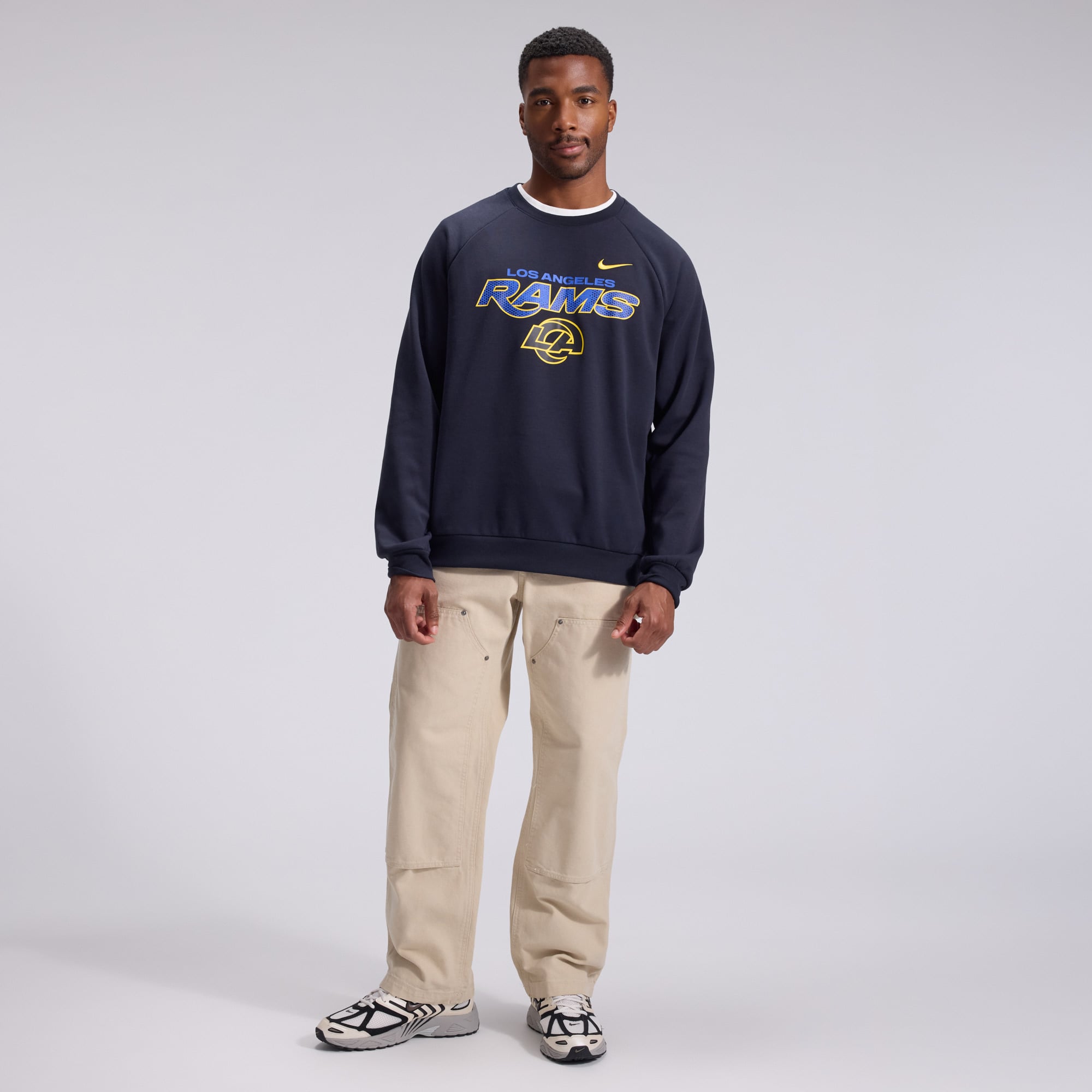 Men's Nike  Navy Los Angeles Rams Rivalries Collection Dri-FIT Crew Sweatshirt