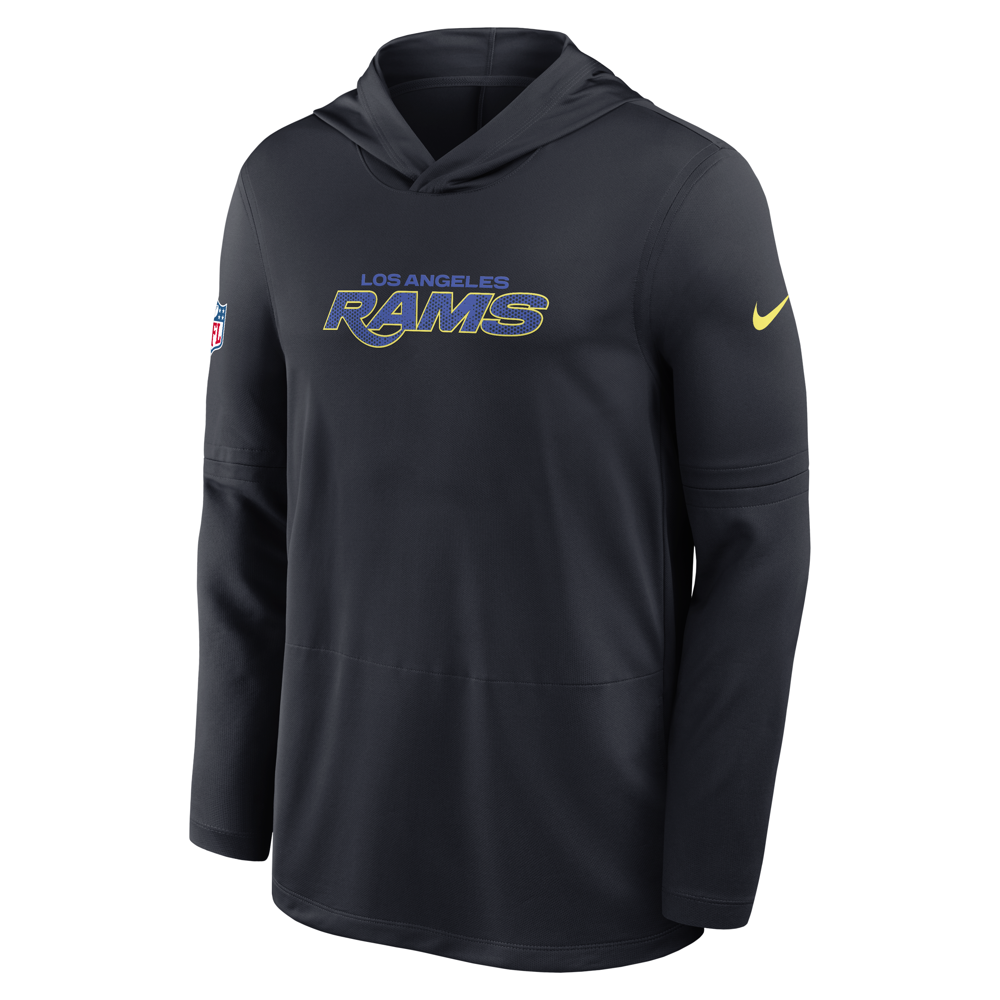 Men's Nike  Navy Los Angeles Rams Rivalries Collection Sideline Lightweight Hooded Long Sleeve Top