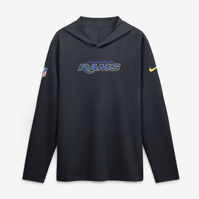  Los Angeles Rams Nike Rivalries Collection Sideline Lightweight Hooded Long Sleeve Top - Navy