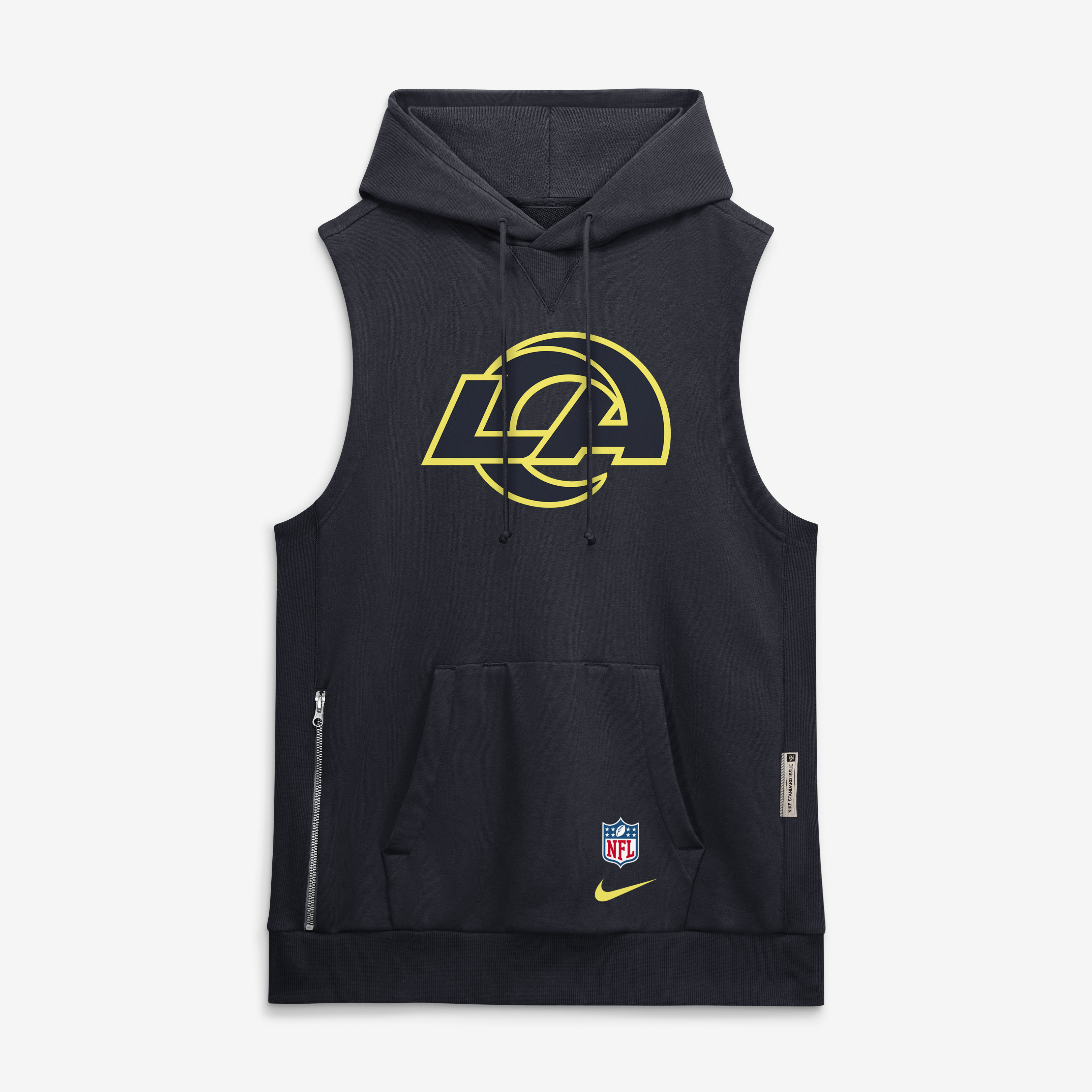 Sweat à capuche sans manches en polaire Nike bleu marine pour homme, collection Rivalries des Los Angeles Rams.