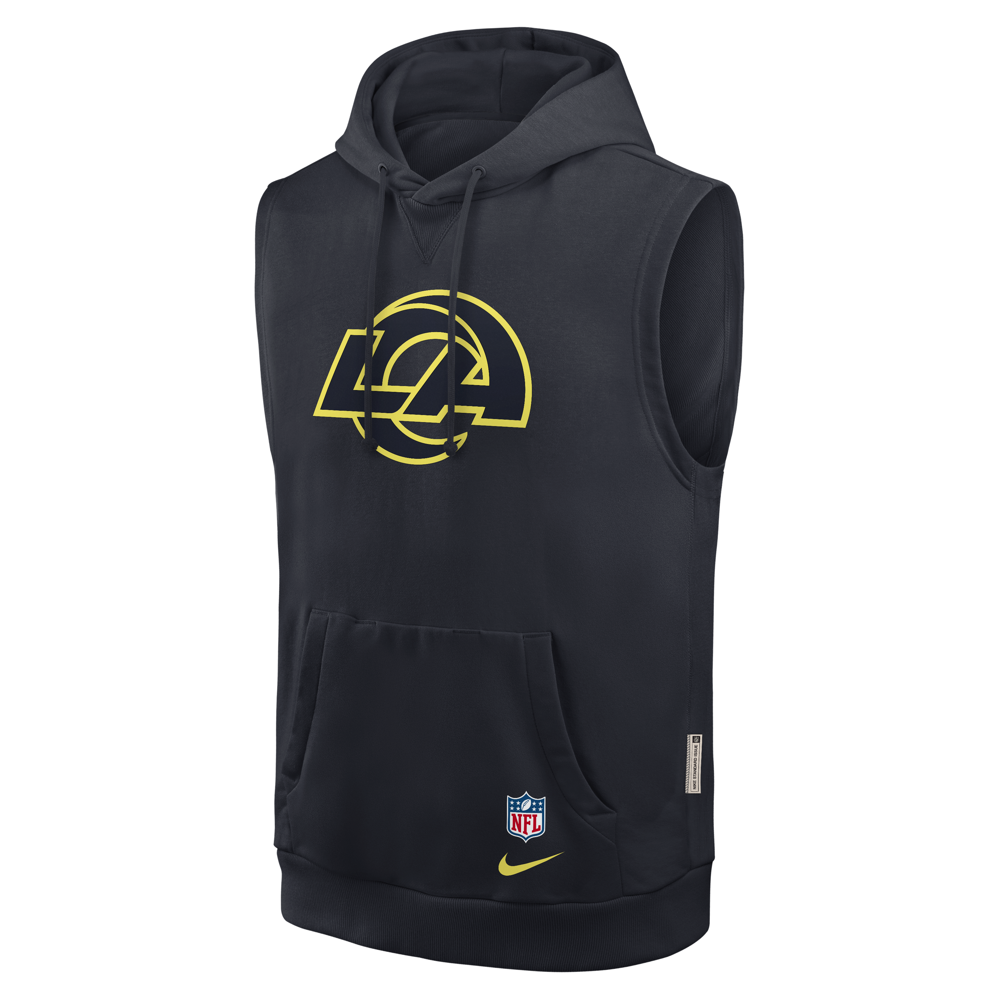 Sweat à capuche sans manches en polaire Nike bleu marine pour homme, collection Rivalries des Los Angeles Rams.