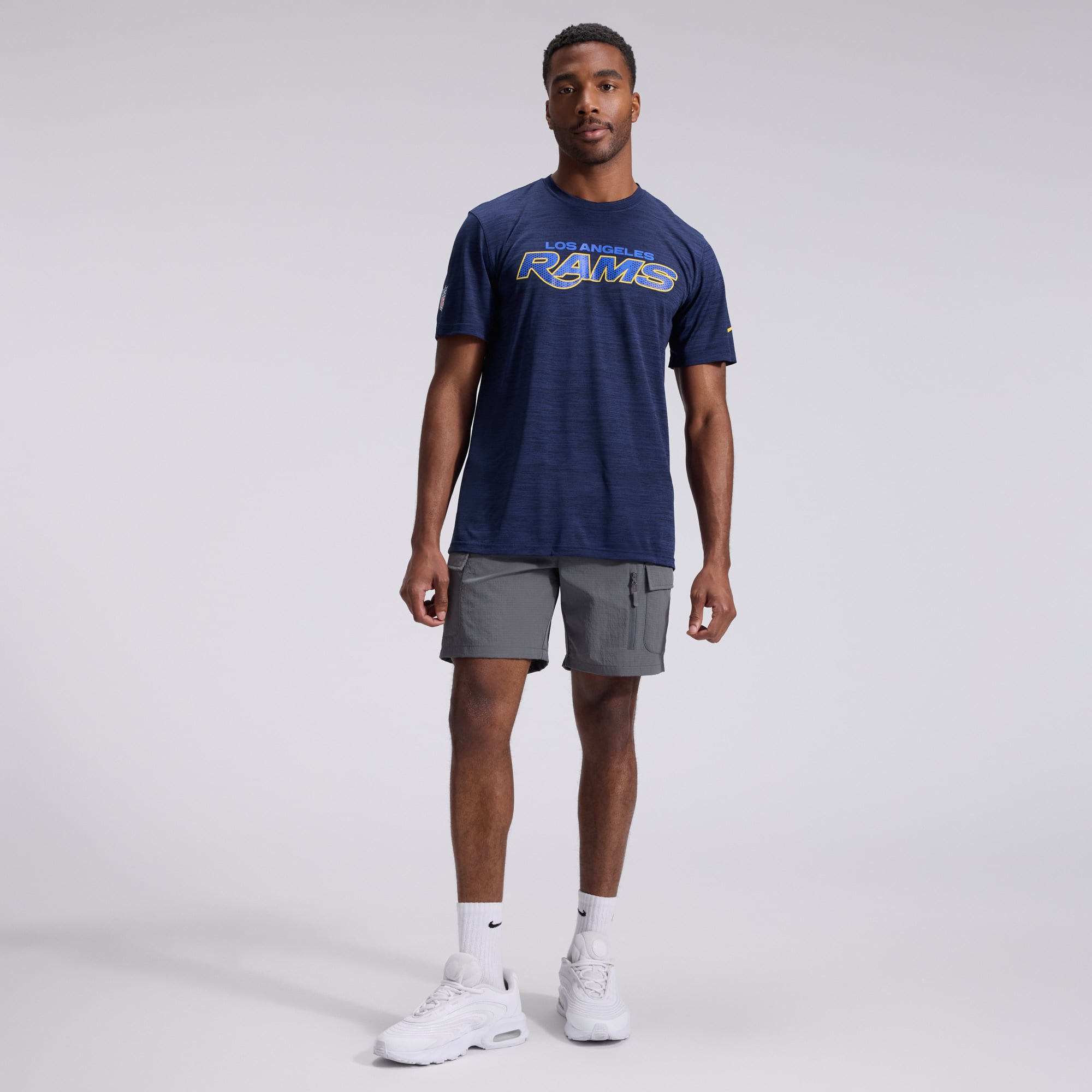 Men's Nike  Navy Los Angeles Rams Rivalries Collection Sideline Velocity T-Shirt