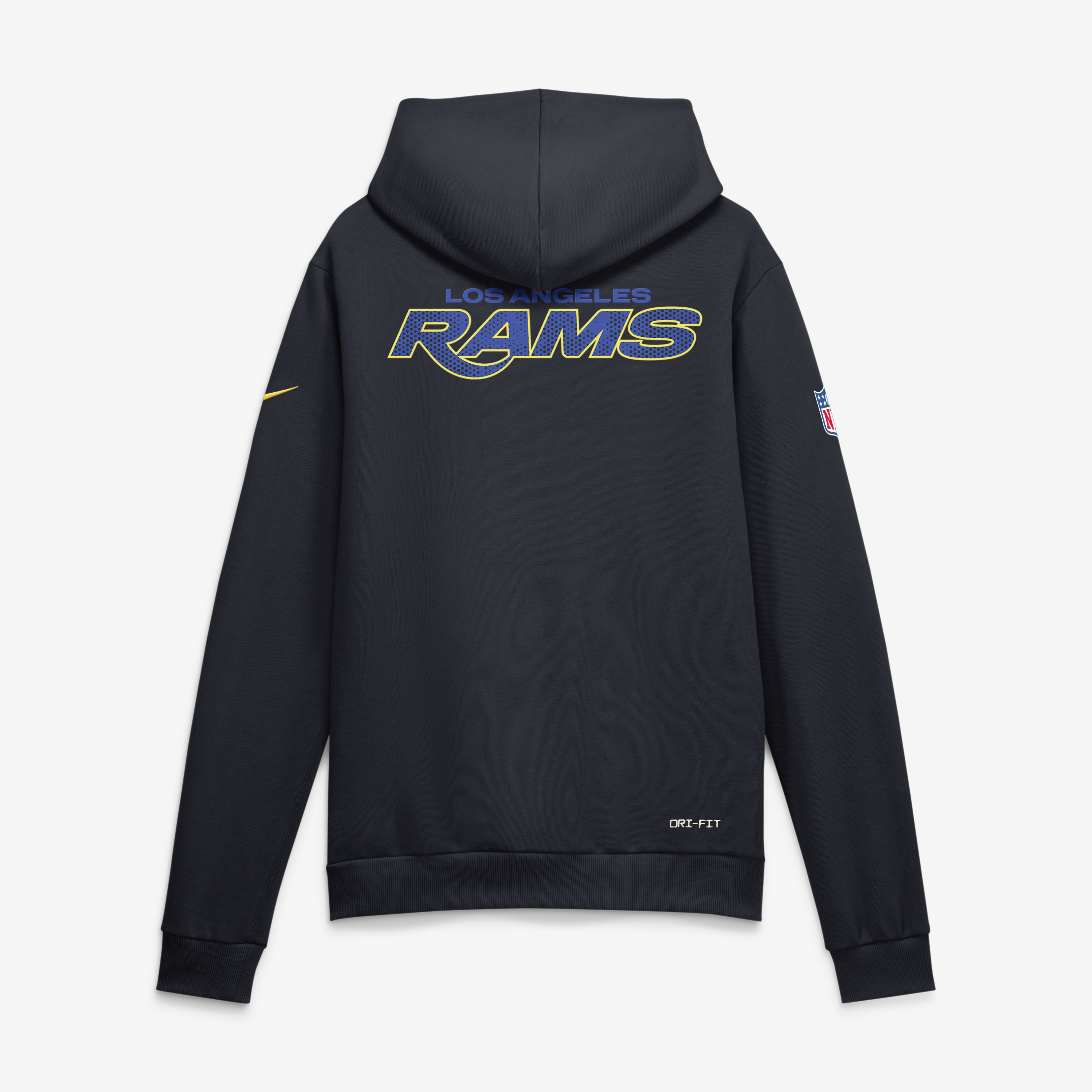 Sweat à capuche Nike bleu marine pour homme, collection Rivalries des Los Angeles Rams, modèle standard.