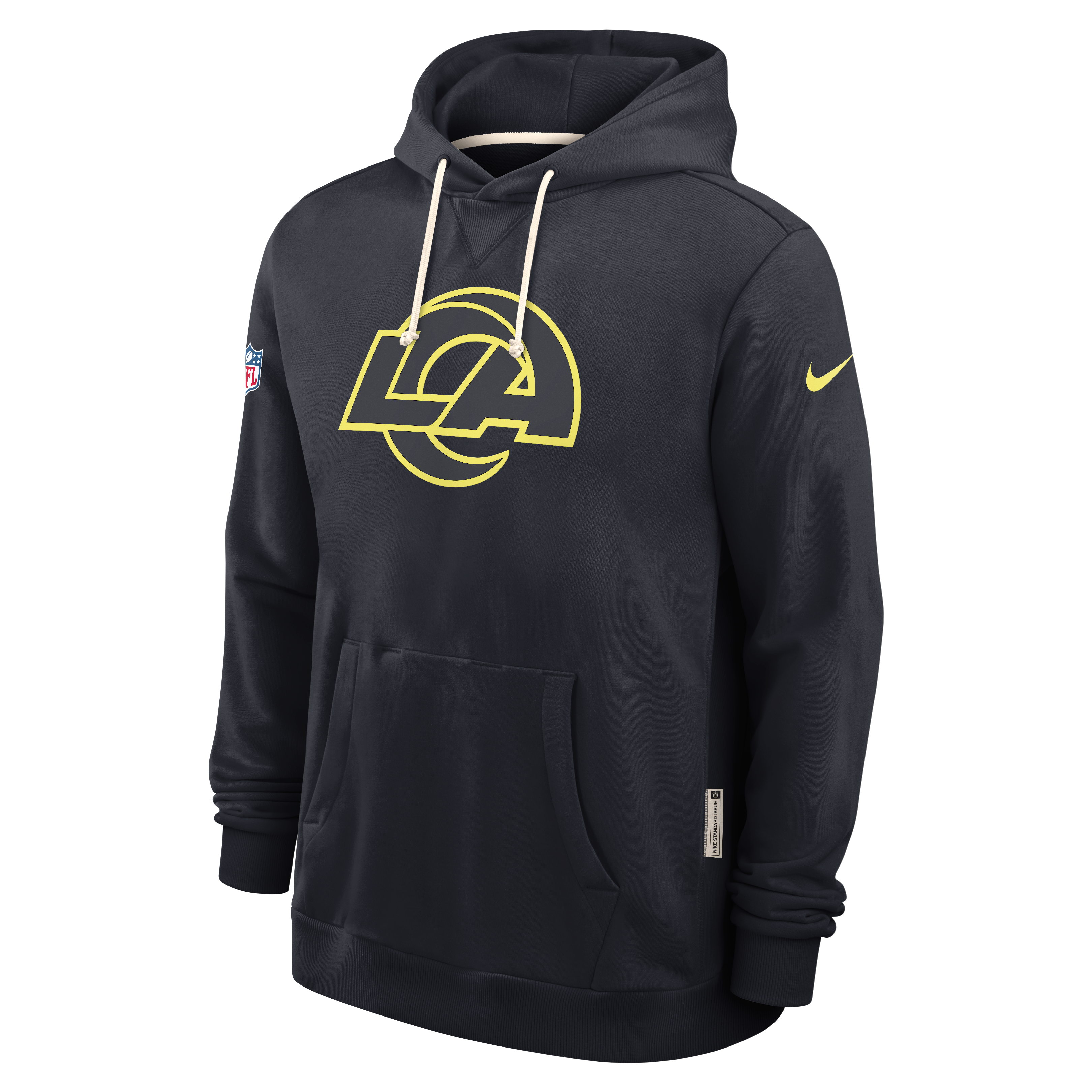 Sweat à capuche Nike bleu marine pour homme, collection Rivalries des Los Angeles Rams, modèle standard.