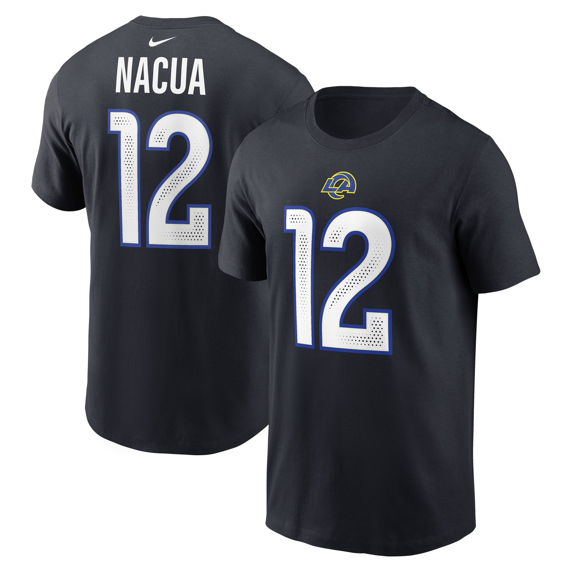 Men's Nike Puka Nacua Dark Blue Los Angeles Rams Rivalries Collection Player Name & Number T-Shirt