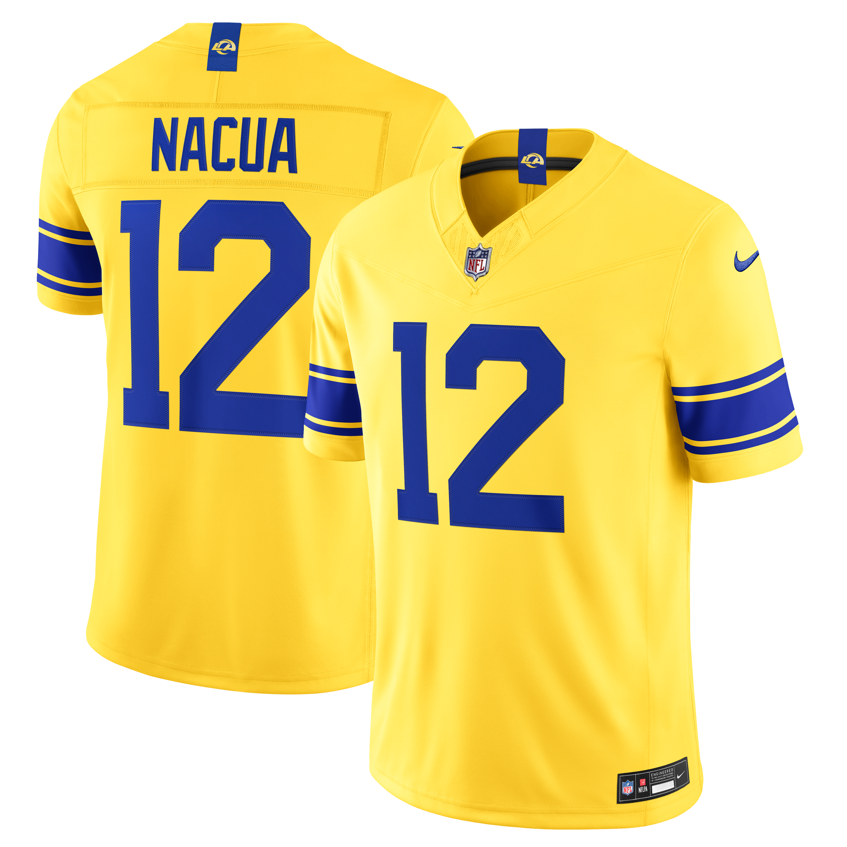 Men's Nike Puka Nacua White Los Angeles Rams Vapor F.U.S.E. Stitched Limited Jersey