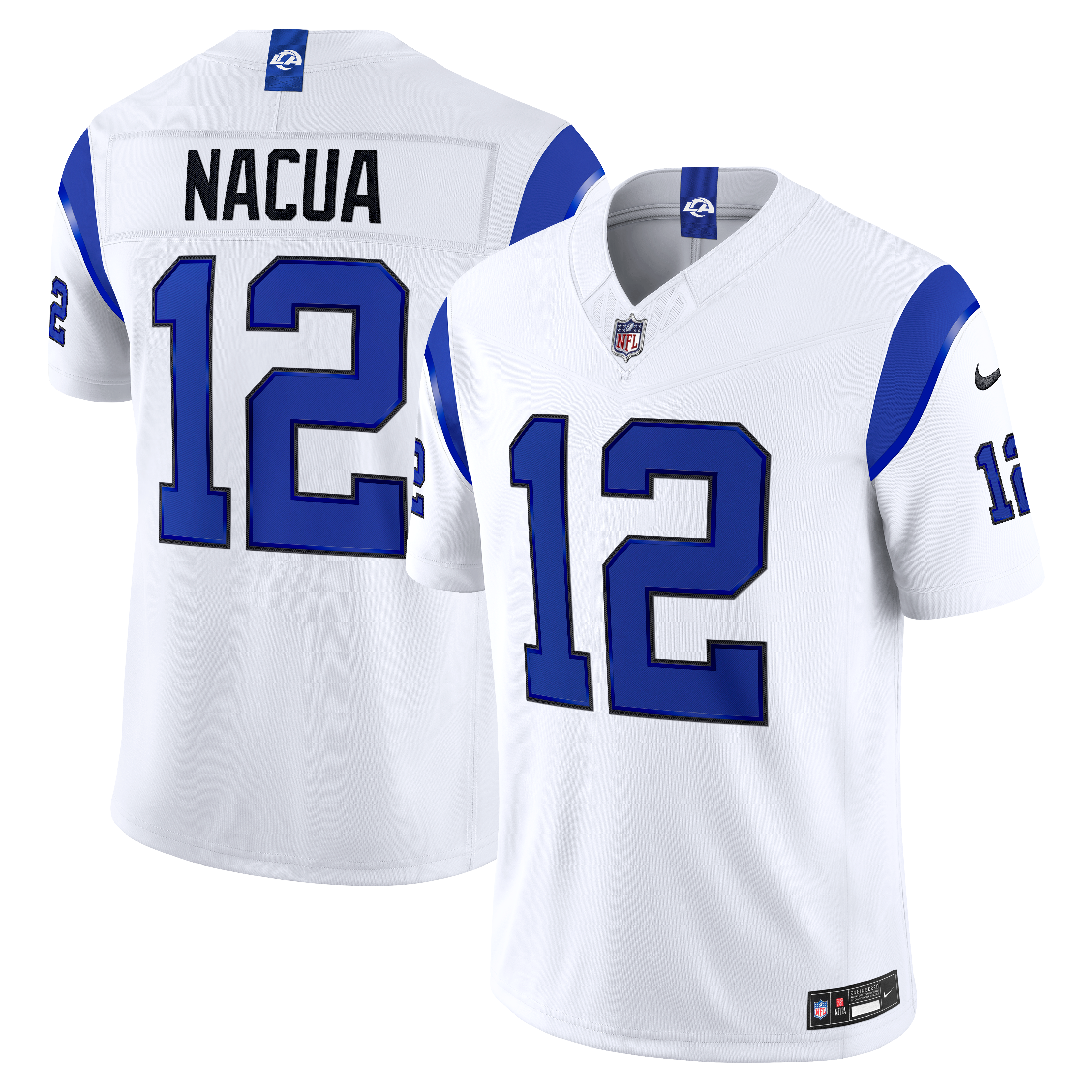 Men's Nike Puka Nacua Los Angeles Rams Fearsome White Vapor F.U.S.E. Stitched Limited Jersey
