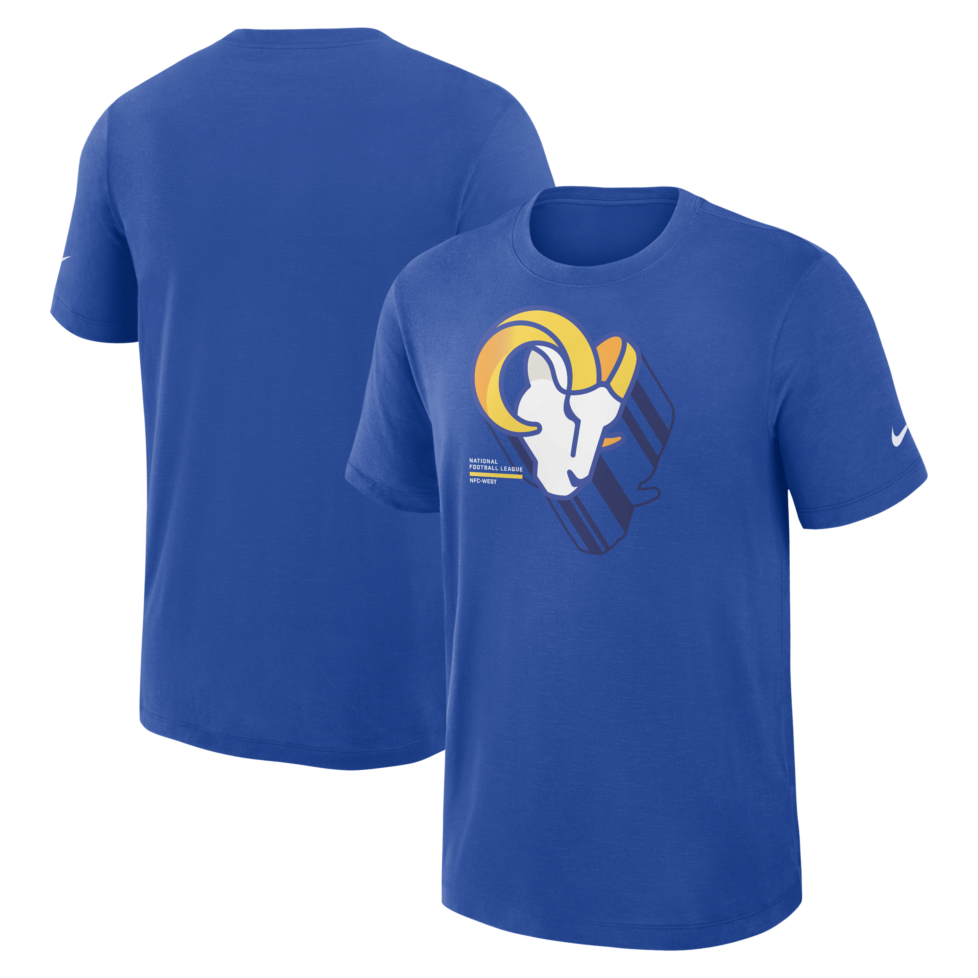 Men's Nike Royal Los Angeles Rams Left End Run Slub T-Shirt