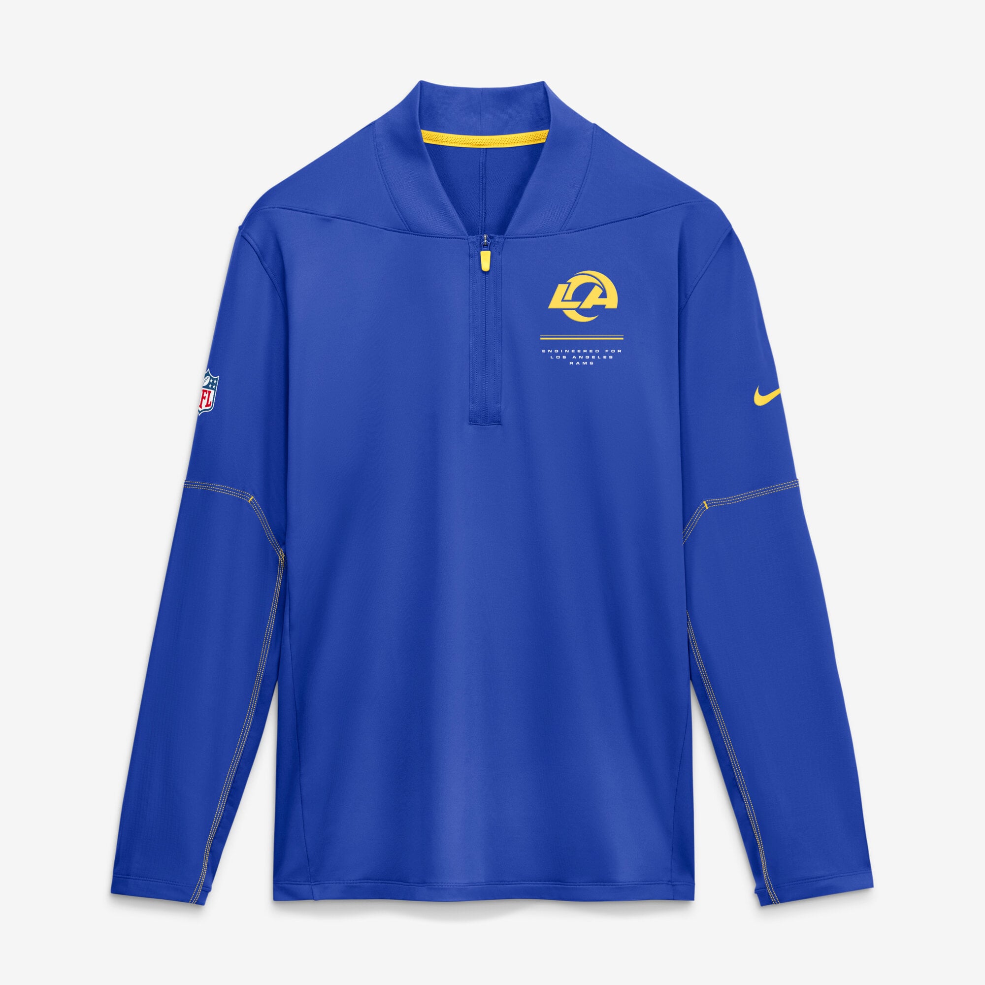 Men's Nike Royal Los Angeles Rams Sideline Logo Glory Midweight Dri-FIT Half-Zip Pullover