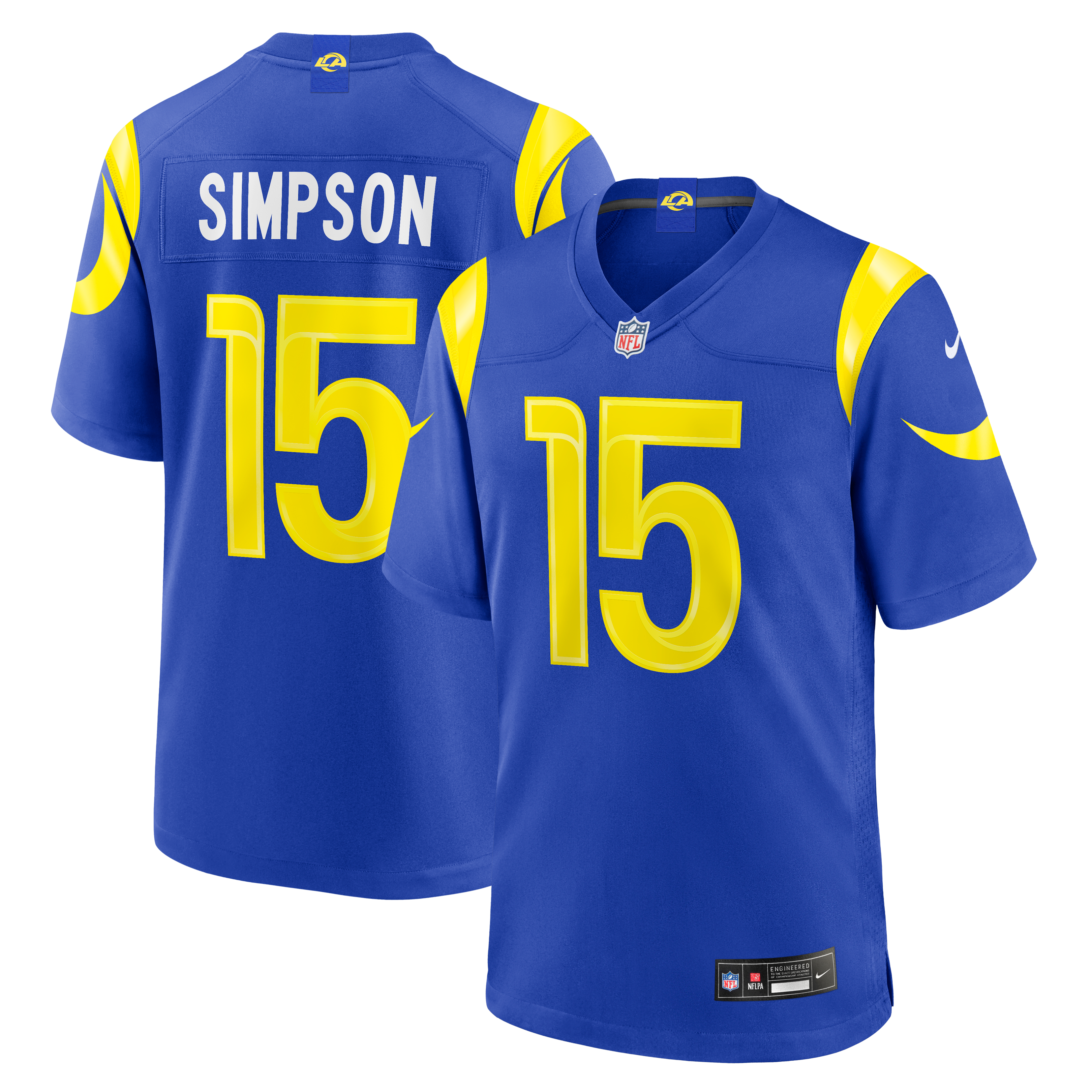 Maillot de match Nike Royal pour homme des Rams Los Angeles, Ty Simpson