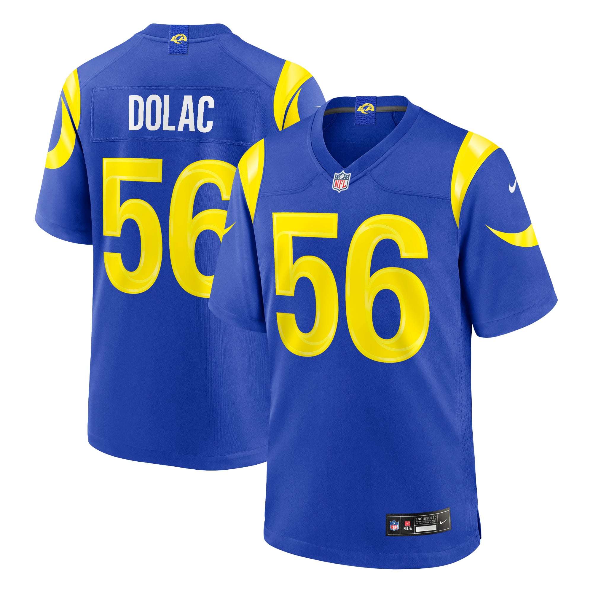 Men's Nike Shaun Dolac Royal Los Angeles Rams Team Game Jersey