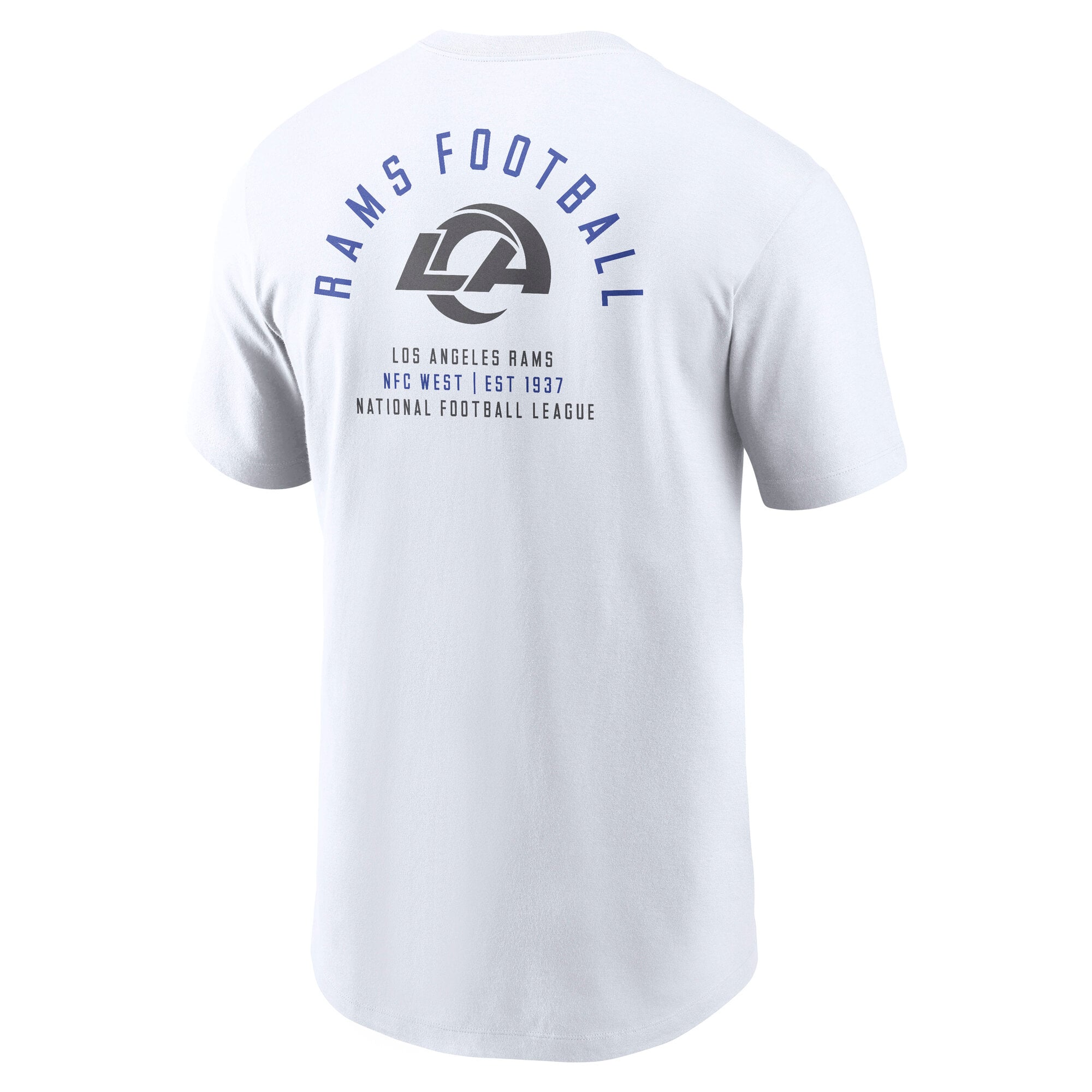 T-shirt Nike blanc pour homme avec logo divisé des Los Angeles Rams