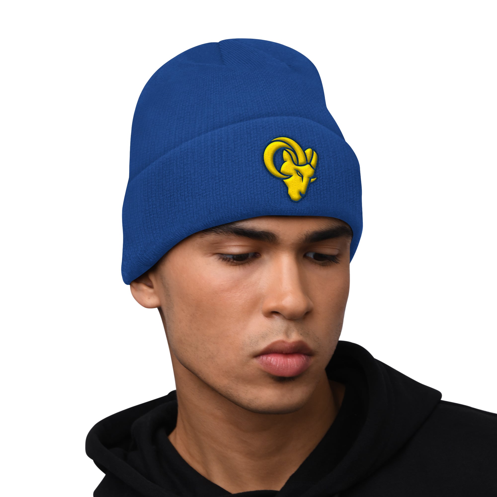 Men's Starter Royal Los Angeles Rams Hoodie and Cuffed Knit Hat Combo Pack