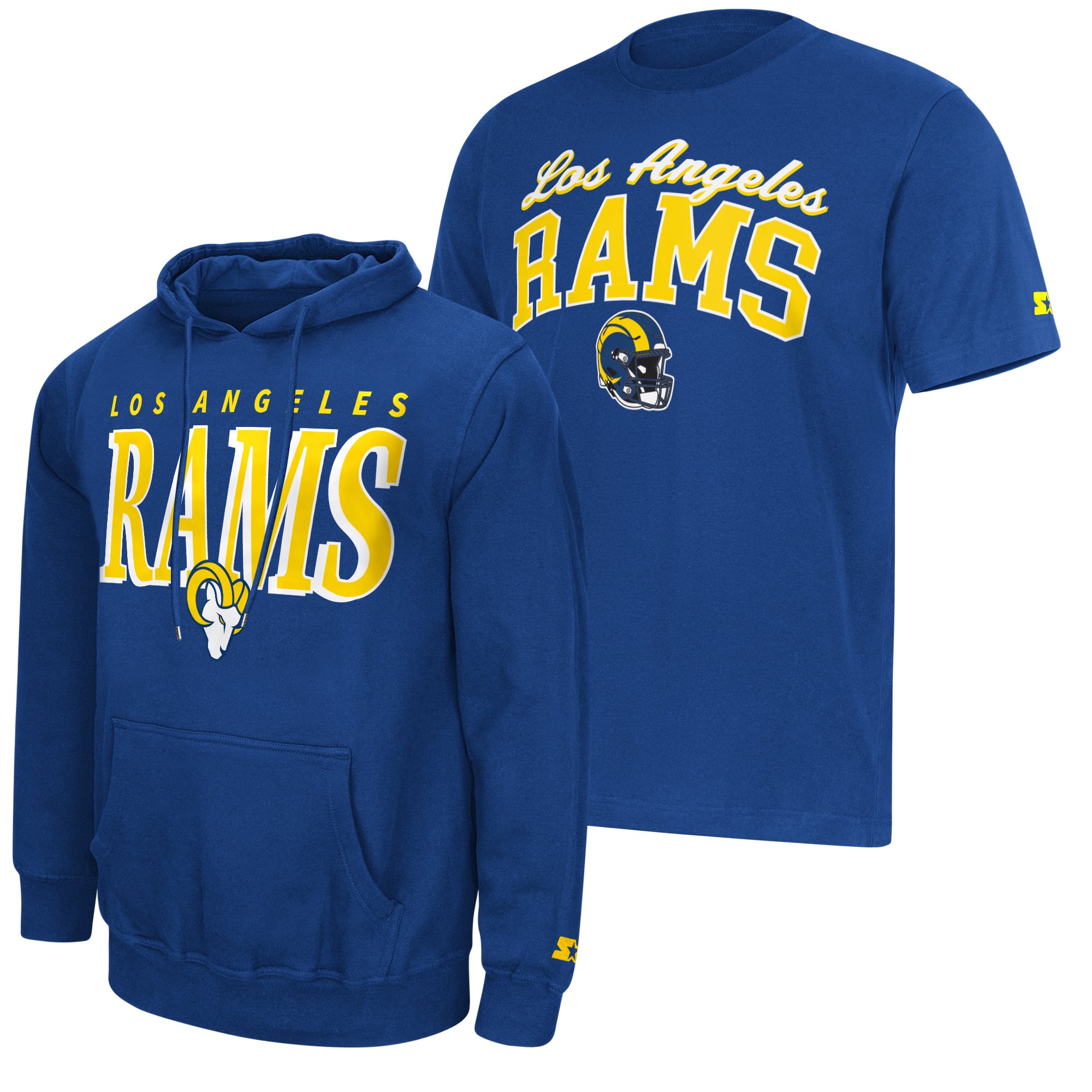 Ensemble t-shirt et sweat à capuche Starter Royal Los Angeles Rams pour homme