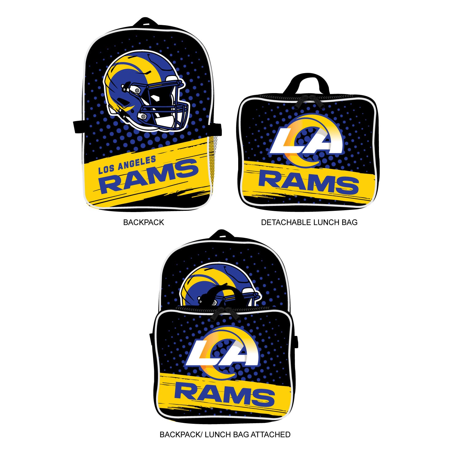 MOJO Los Angeles Rams Backpack & Lunch Box 2-Piece Set