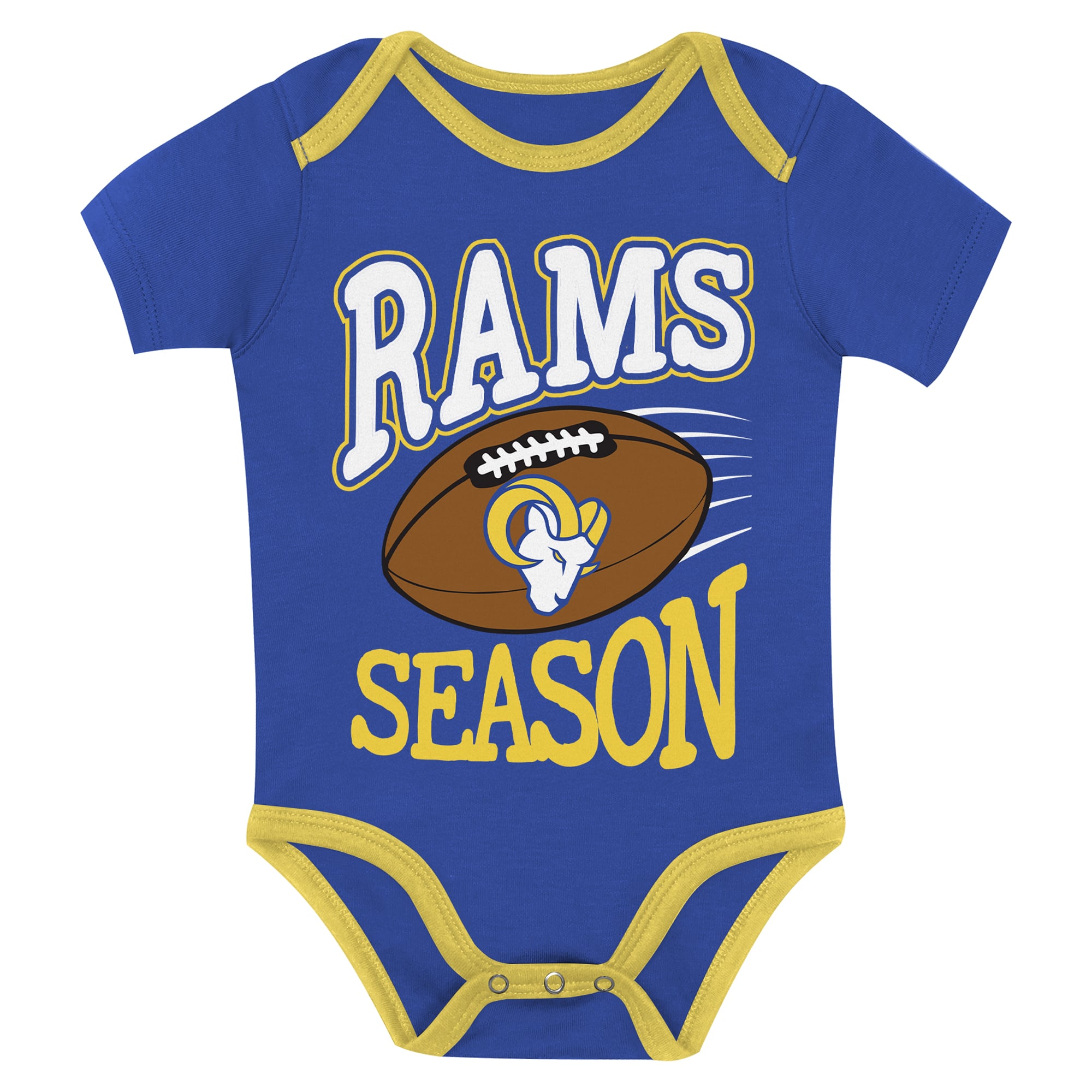Newborn Outerstuff Los Angeles Rams First Round Pick Three-Piece Bodysuit Set