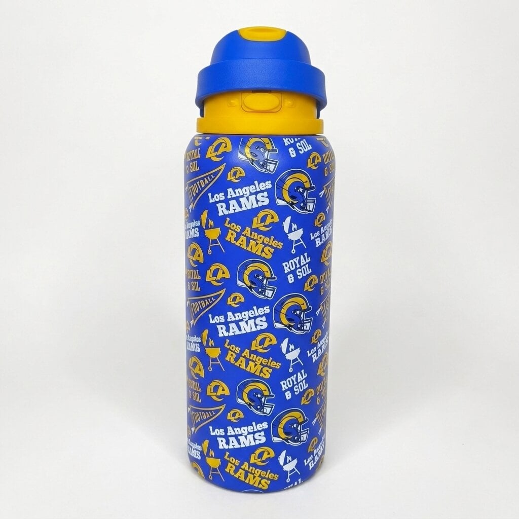 Pegasus Los Angeles Rams 32oz. Game Day Pennant Stainless Steel ProPress Water Bottle