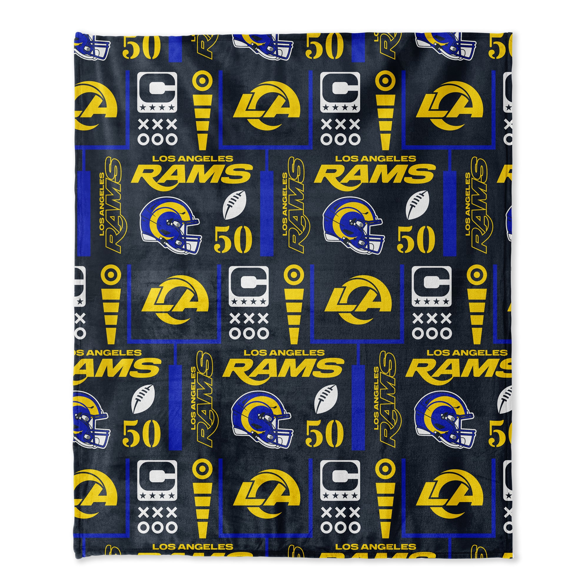 Pegasus Los Angeles Rams 50" x 60" Blackout Team Spirit Ultra Soft Throw & Plush Football Combo Pack