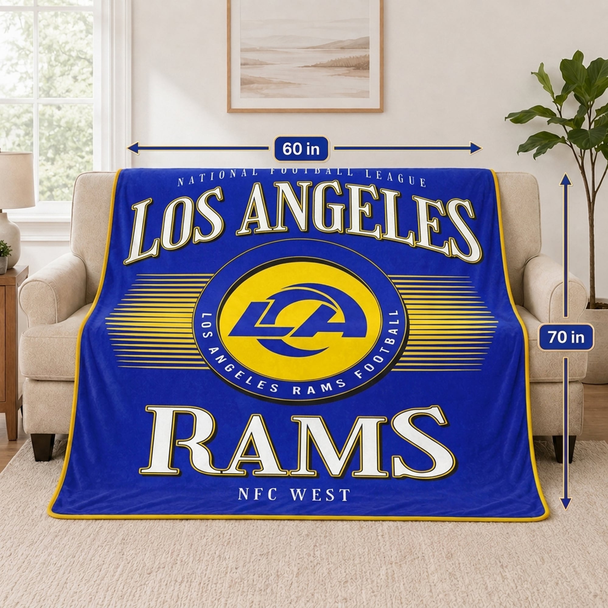 Couverture Pegasus Los Angeles Rams Spotlight Arch 60" x 70" ultra douce