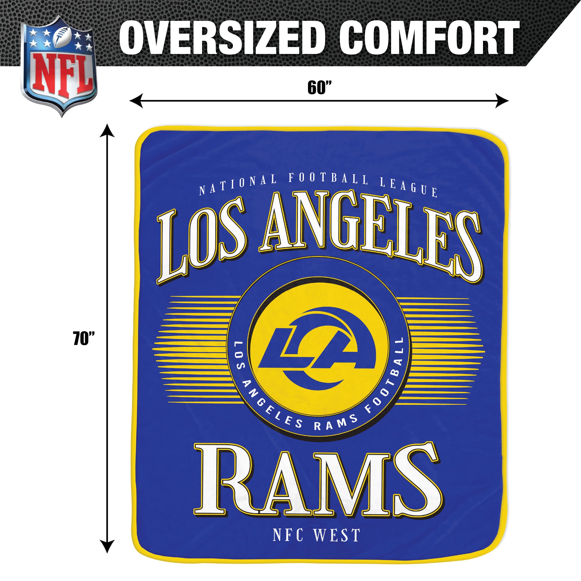 Couverture Pegasus Los Angeles Rams Spotlight Arch 60" x 70" ultra douce