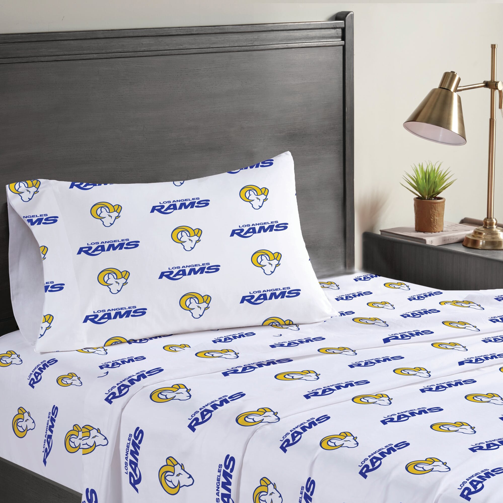 Ensemble de draps trois pièces Pegasus Los Angeles Rams pour lit simple