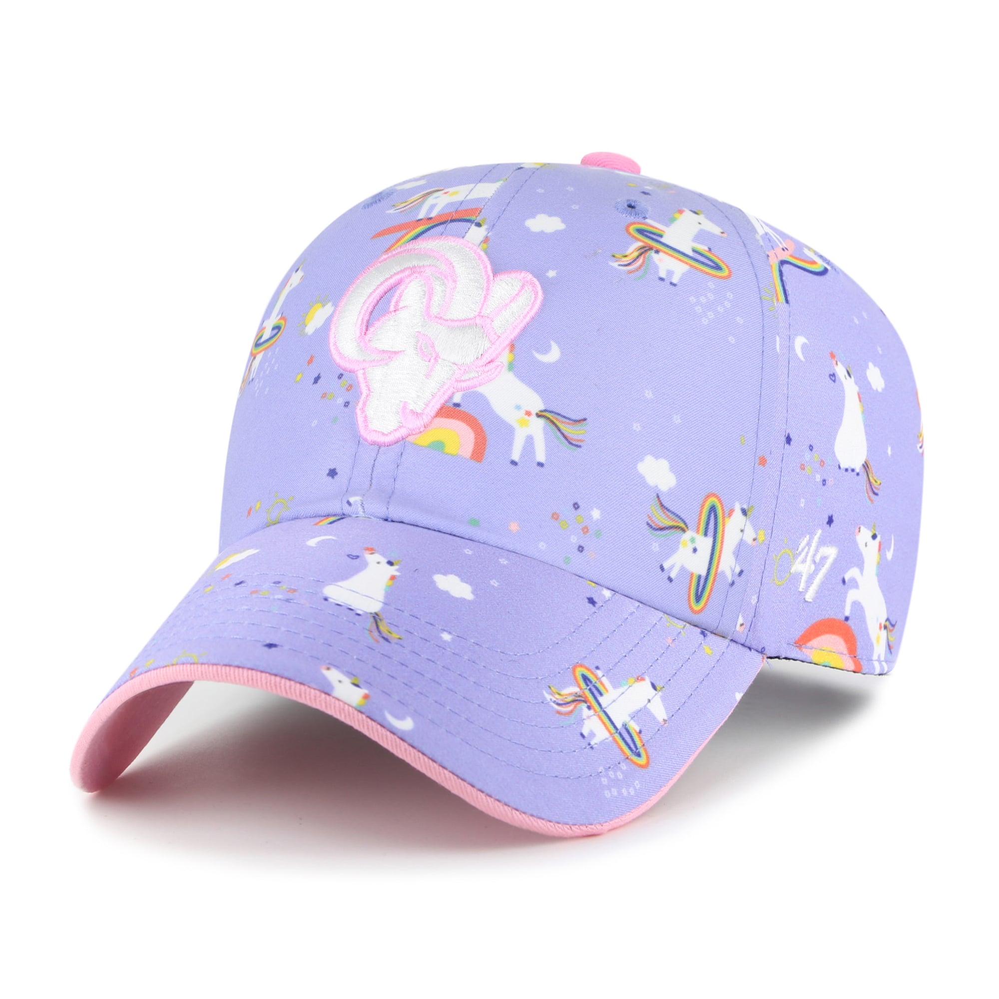 Preschool '47 Lavender Los Angeles Rams Unicorn Clean Up Adjustable Hat